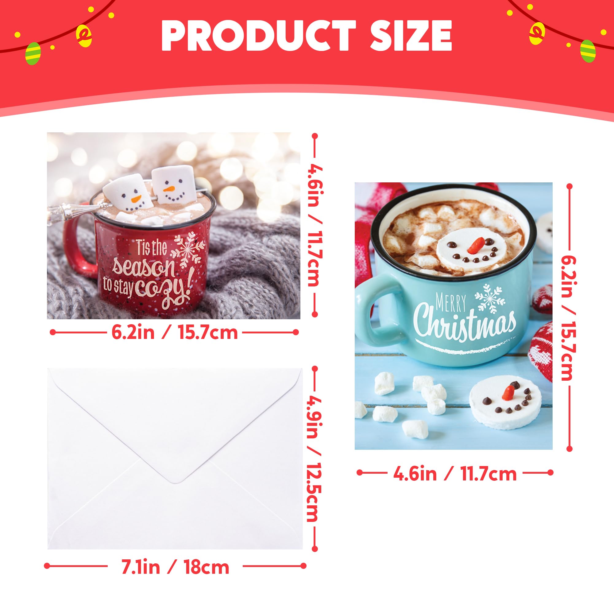 JOYIN 72 PCS Christmas Holiday Greeting Cards with Envelopes for Winter Xmas Season Merry Christmas Cards, Winter Animal Collection, Wintertime Gifts Cards