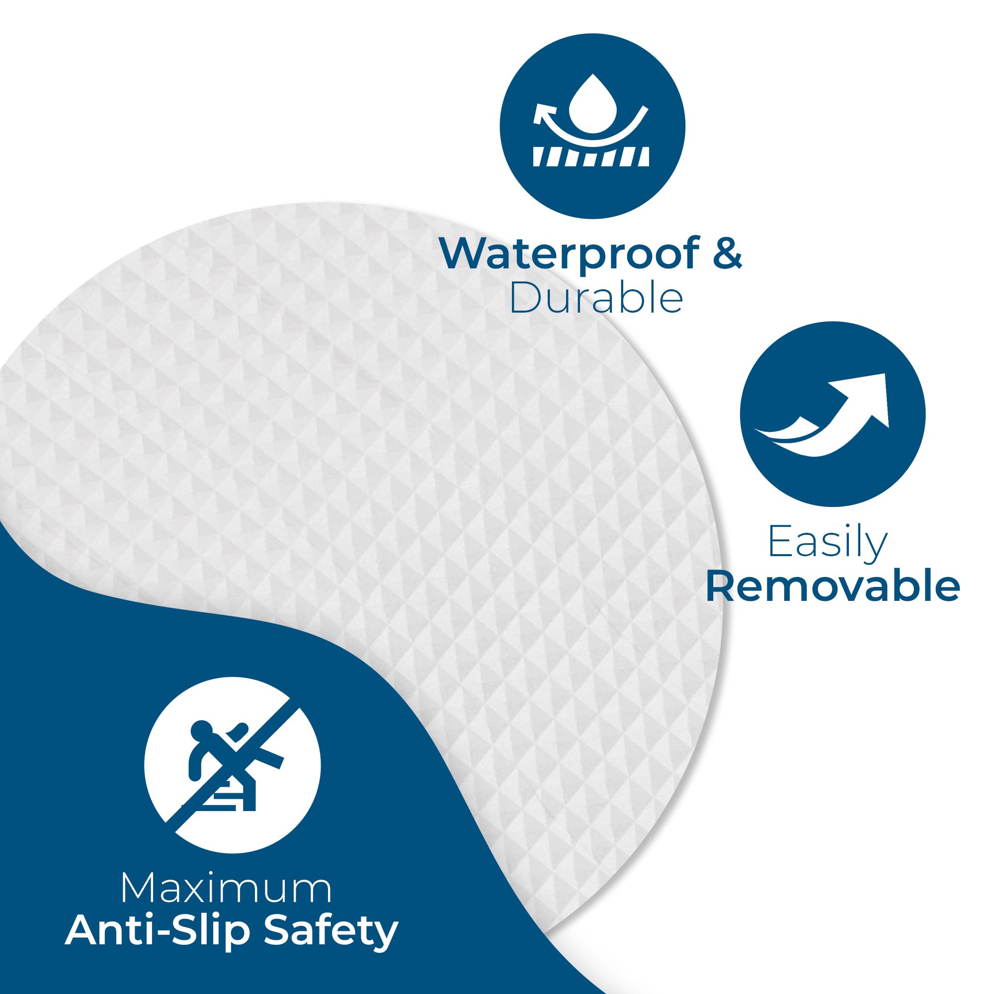 Homergy Wavy Line and Round - Anti-Slip Shower Stickers, 48 PCS Clear Adhesive Safety Strips