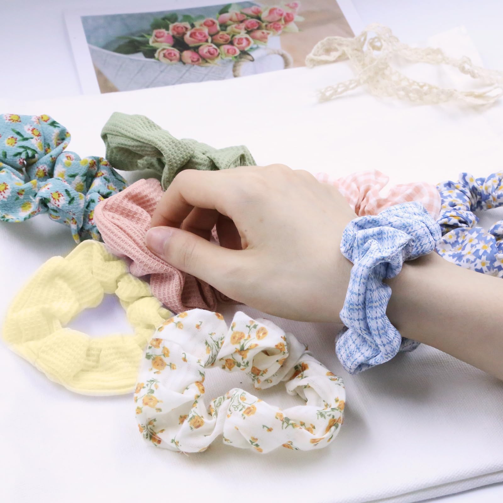 8 Buns in Light, Soft and Stretchy Women's Buns,hair scrunchies Thick Hair Ties, Thin Hair Ties for Hair,Non-Wrinkle and Non-Breakage Hair Ties.