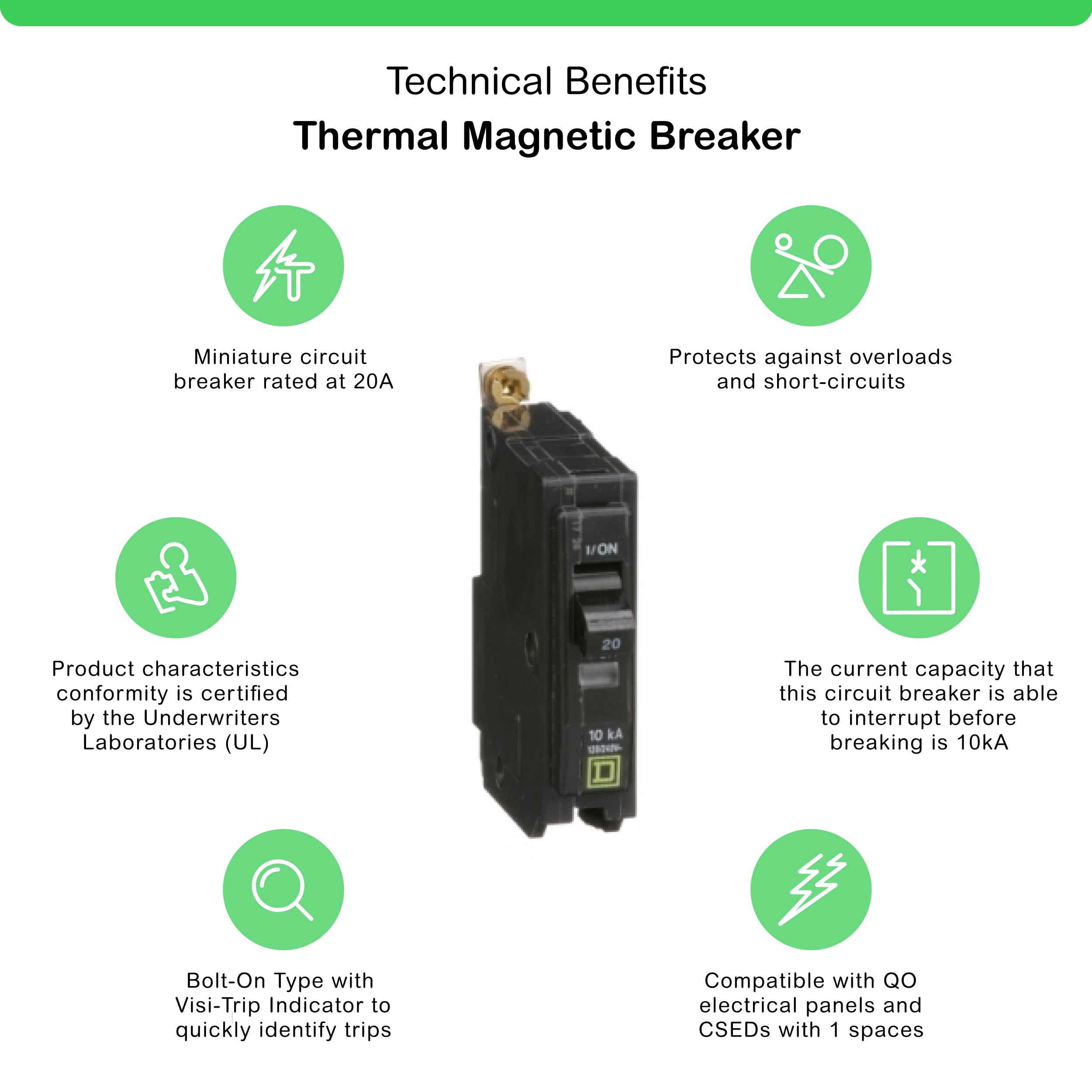 Square D by Schneider Electric QOB120CP Circuit Breaker, Black