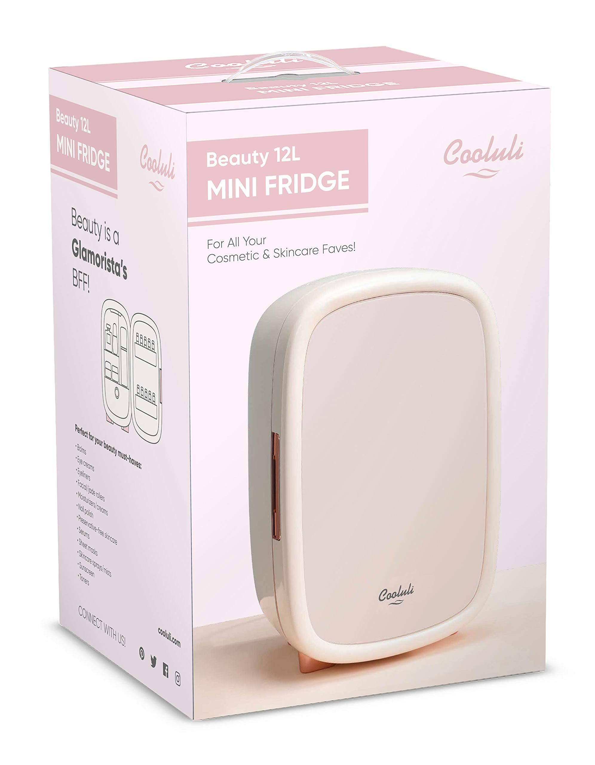 Cooluli B12LW 12L Beauty Fridge, Pearl White