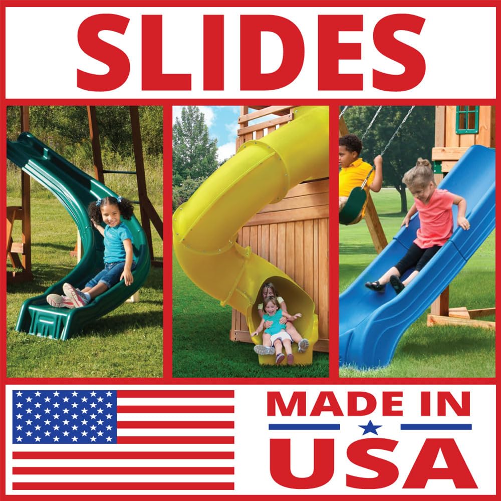 Swing'n'Slide NE 4701 Summit Slide 2Piece Plastic Scoop Slide for 4' Decks, Blue