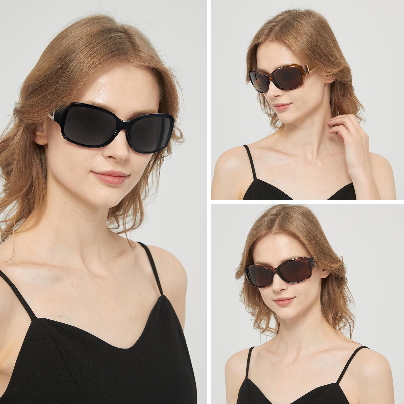 TJUTR Wrap Around Polarized Sunglasses for Women, Trendy UV400 Protection Designer Shades TS6202