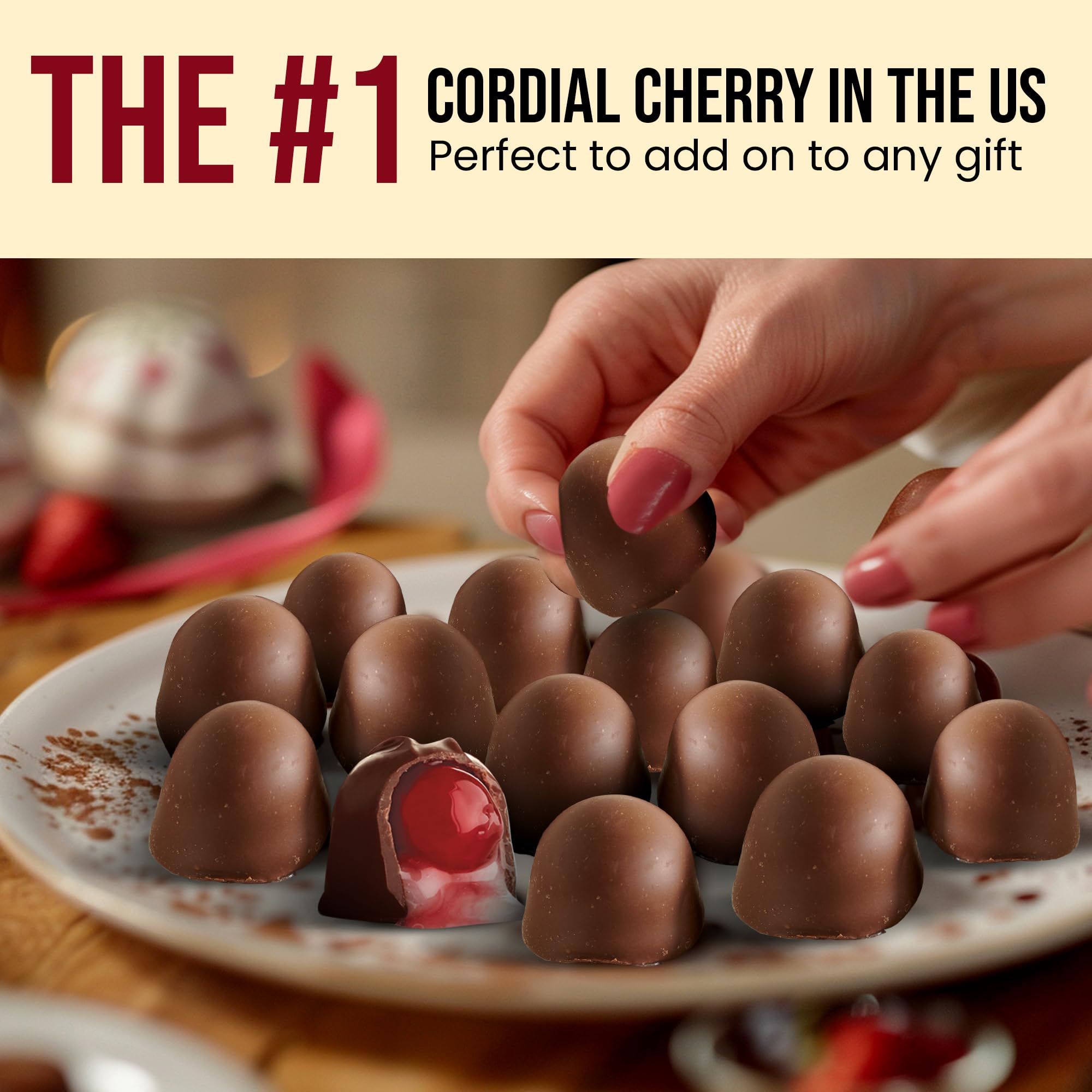 Queen Anne Milk Chocolate Covered Cordial Cherries | 13.2 oz | 20 Piece Gift Box | Whole Cherry Sweet Creamy Fruity Flavor | Holiday Candy