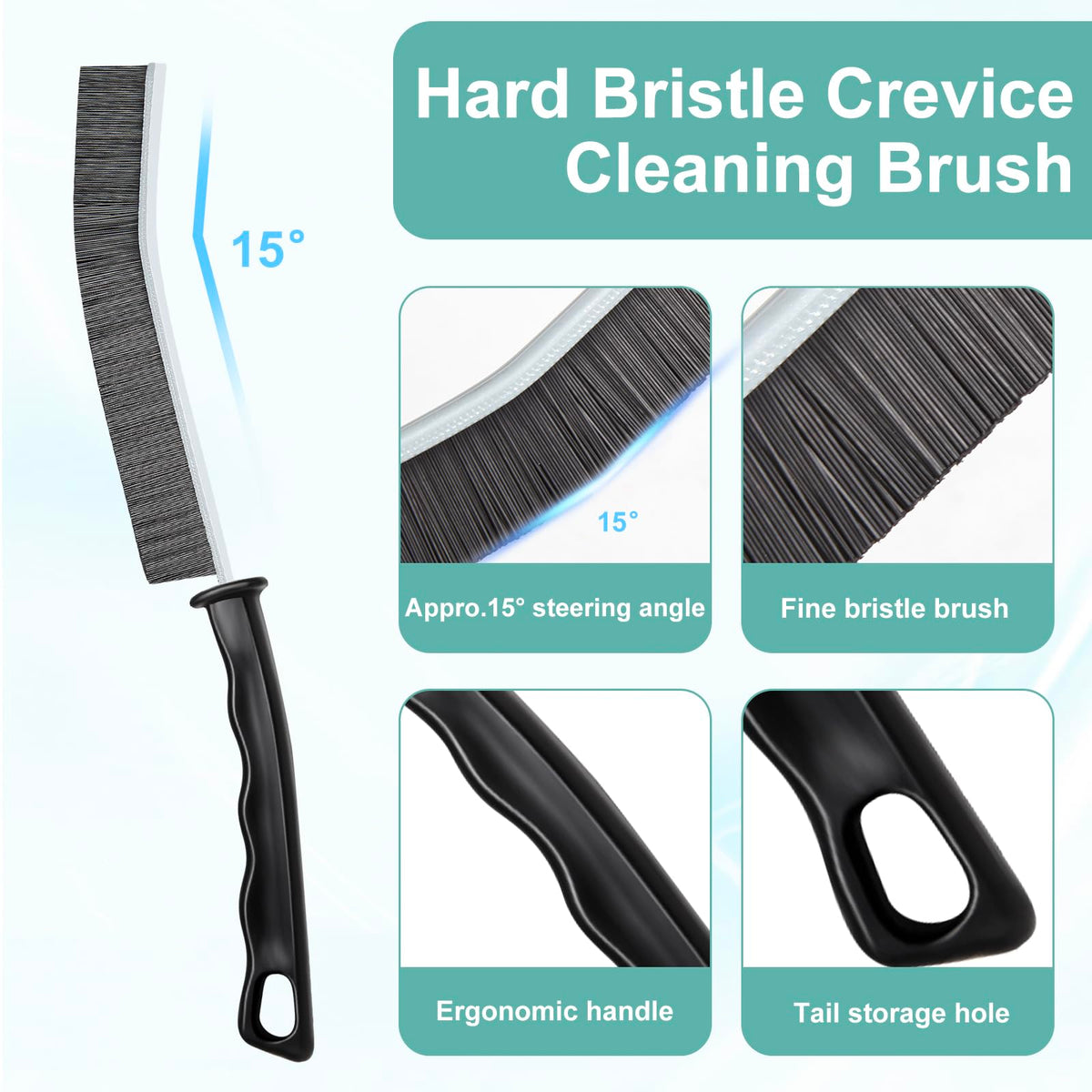 Crevice Cleaning Brush，Hard-Bristled Crevice Cleaning Brush，2024 New Multifunctional Gap Cleaning Brush Tool，Dead Corners Brushes for Bathroom Kitchen Tiles Window Door Slots，3pcs