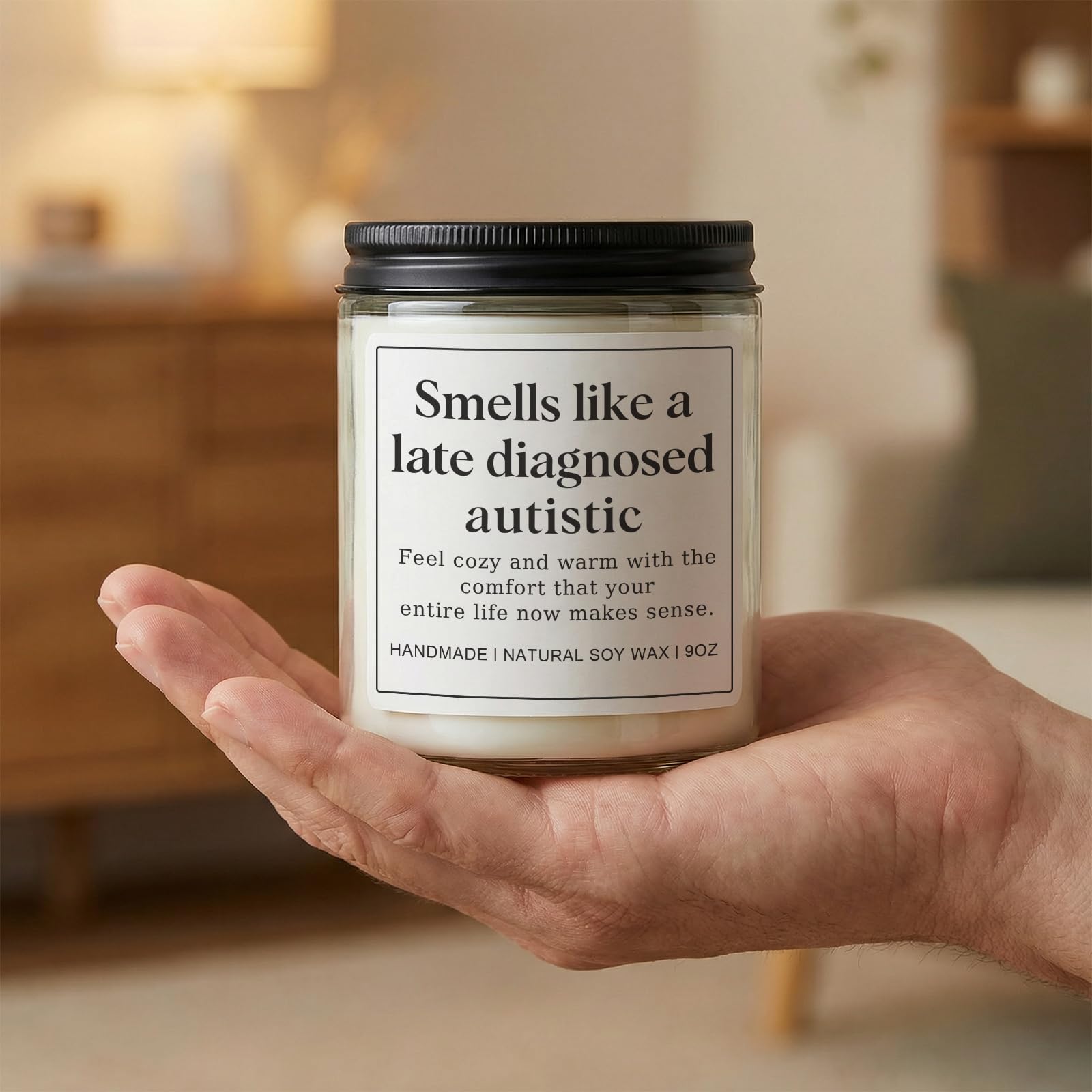 RIZOOCE Autism Sensory Products for Adults, Best Gifts for Autistic Teenagers, Special Needs Teenager Gift, Unique Autistic Adult Must Have - Lavender Scented Candle