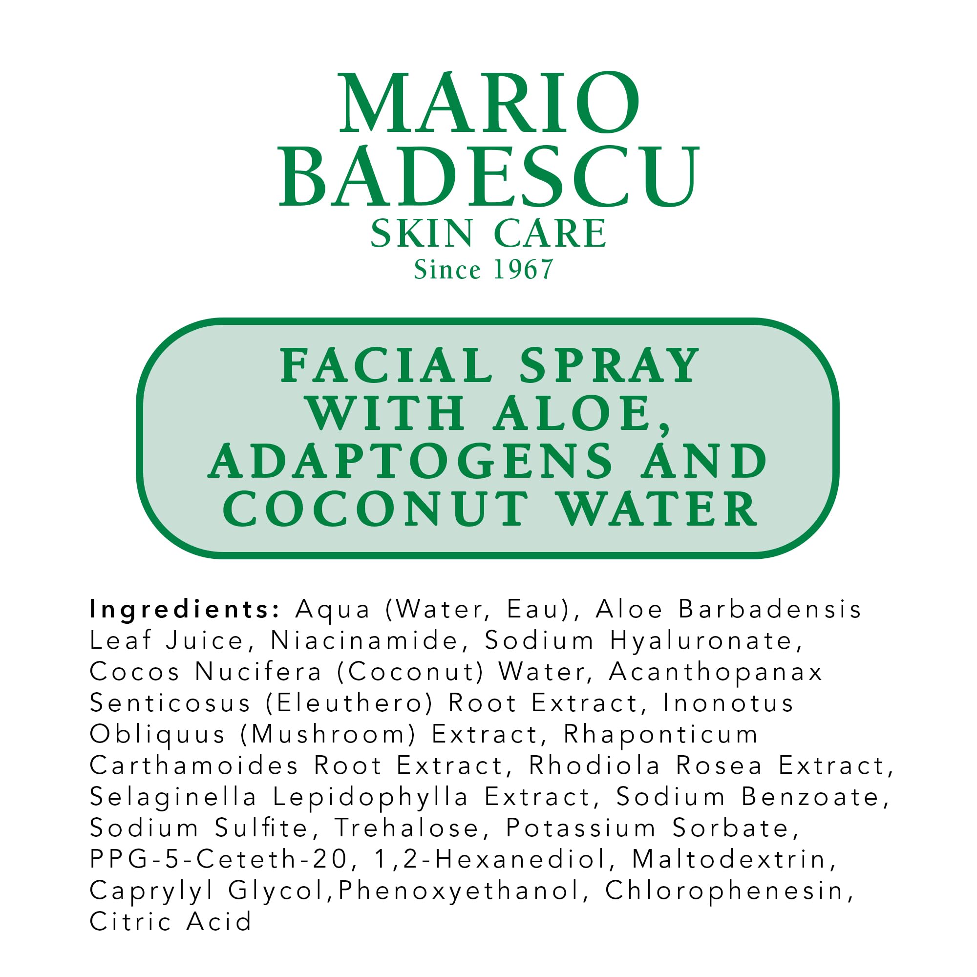 Mario Badescu Facial Spray with Aloe, Chamomile and Lavender for All Skin Types | Face Mist that Hydrates and Restores Balance & Brightness | 8 FL OZ