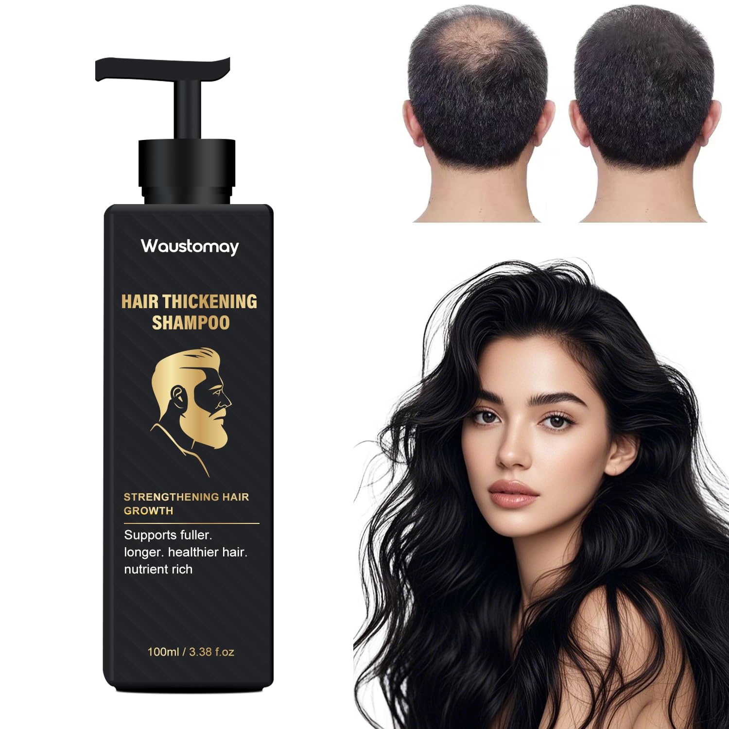 Root Activator Shampoo-Hair thickening shampoo-Suitable for men and women with hair loss and thinning hair-Natural formula makes hair smooth-100ml
