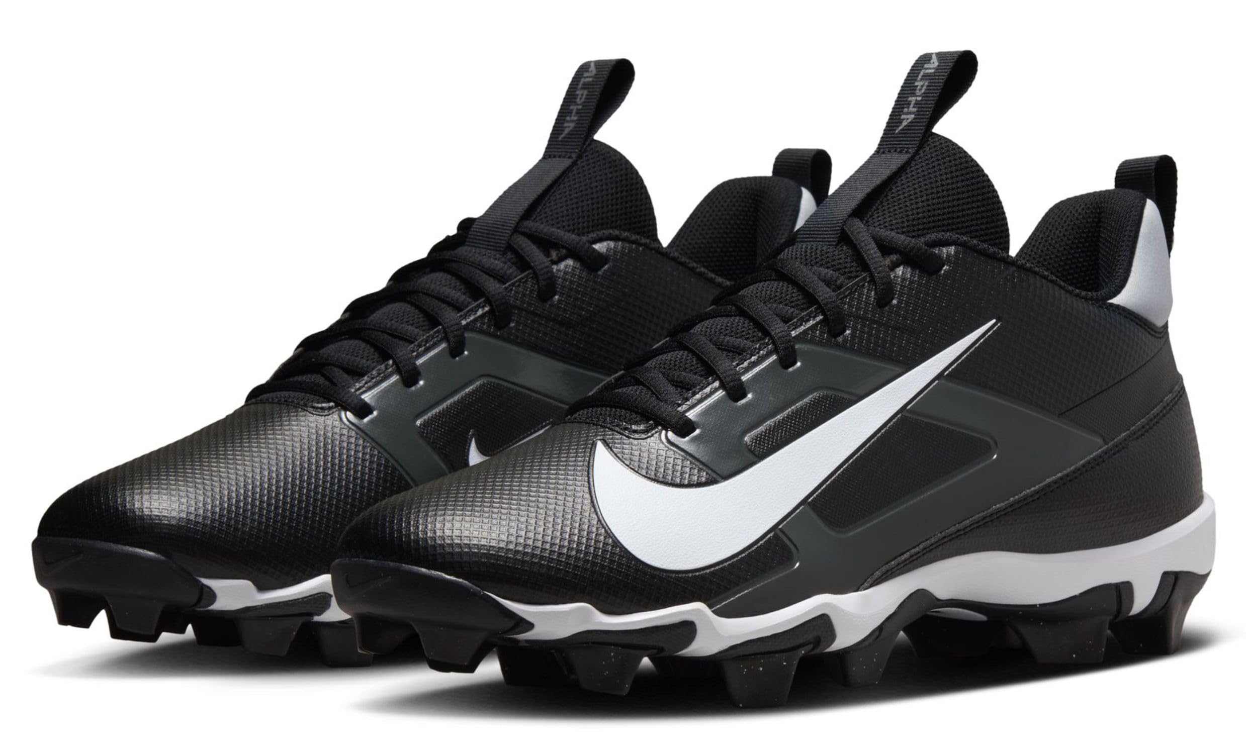 Nike Alpha Menace 4 Shark Football Cleats (Wide) (Black, US Footwear Size System, Adult, Men, Numeric, Wide, 10)
