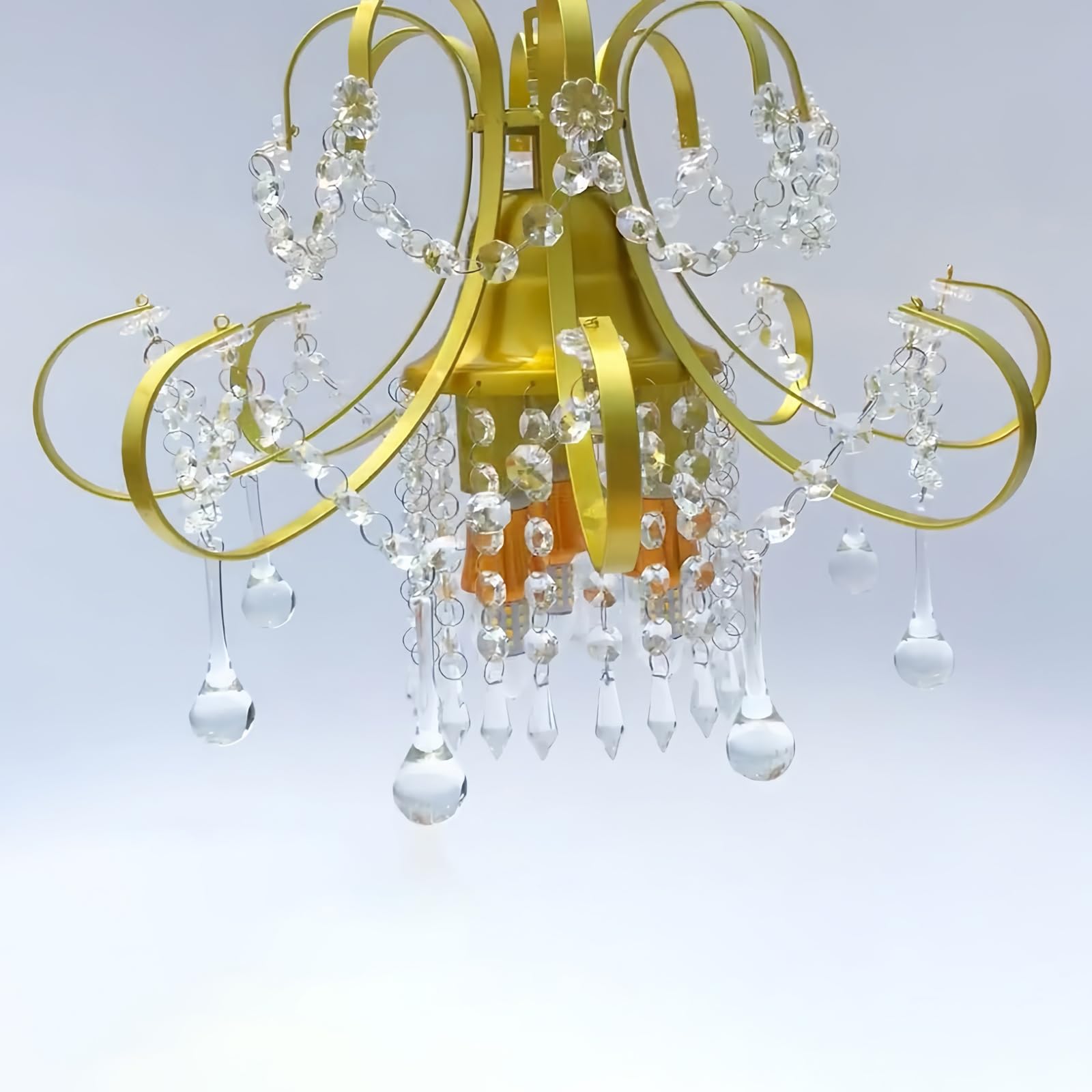 SMGFUNE 3-Light Small Chandelier for Bathroom, Modern Crystal Chandelier for Closet, Gold Light Fixture for Hallway Entryway Foyer Kitchen Island Living Room