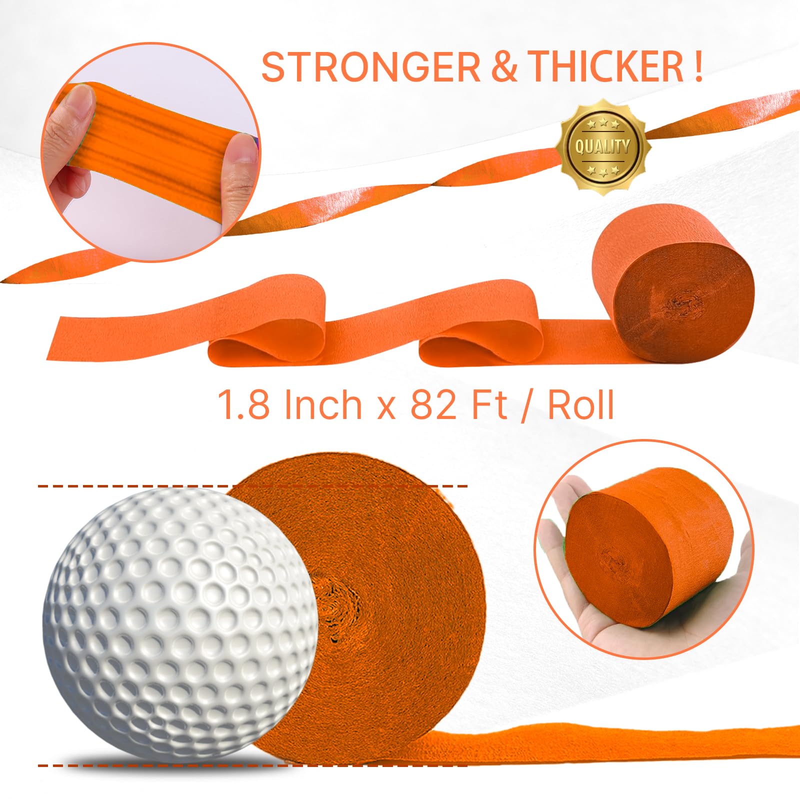 PartyWoo Crepe Paper Streamers 8pcs 656ft Pack of Rainbow Colorful Crepe Paper Streamers for Graduation Baby Shower Unicorn Fiesta Safari Flower Spring Rainbow Theme Birthday Party Decorations