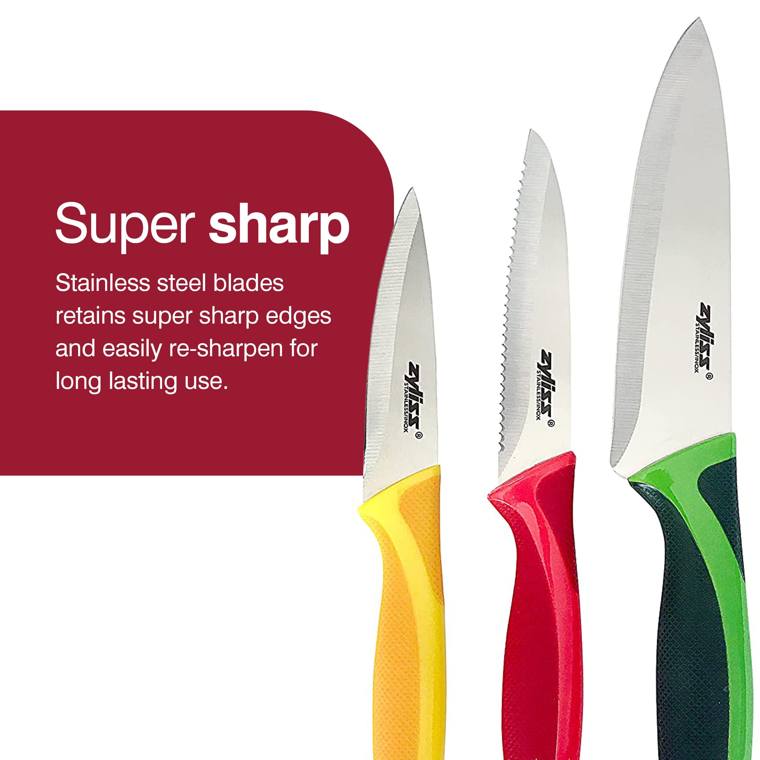 Zyliss Green/Red/Yellow Knife Set