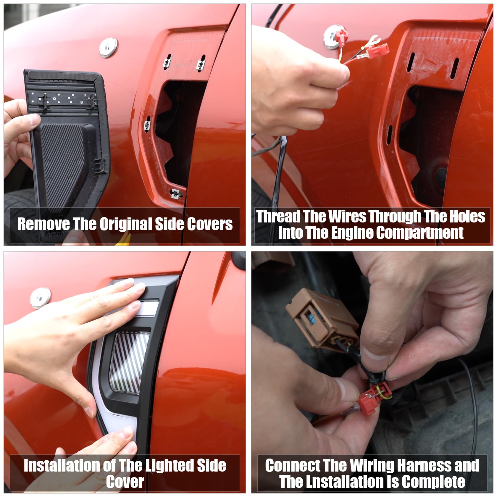 Mabett Side Marker Lights for Ford Maverick 2024 2023 2022, LED Lamps with Fuse & Wiring Harness Fit Maverick Accessories (2Pcs)