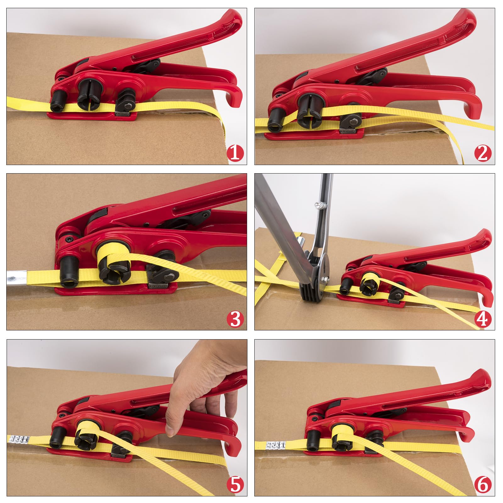 Banding Strapping Kit, Pallet Strapping Kit, Poly Strapping Kit, Plastic Strapping Kit Include Pallet Packaging Strapping Tool, Sealer Tools 3200' Length x 1/2" Wide and 200 Metal Seals