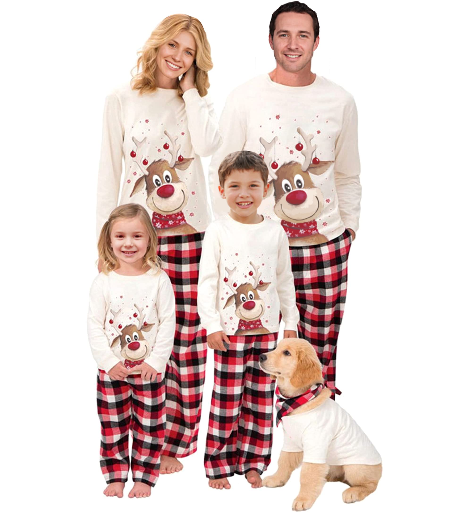 WephuPSho Family Christmas Pjs Matching Sets Baby Christmas Matching Jammies for Adults and Kids Holiday Xmas Sleepwear Set-Men(Style A, XXL)