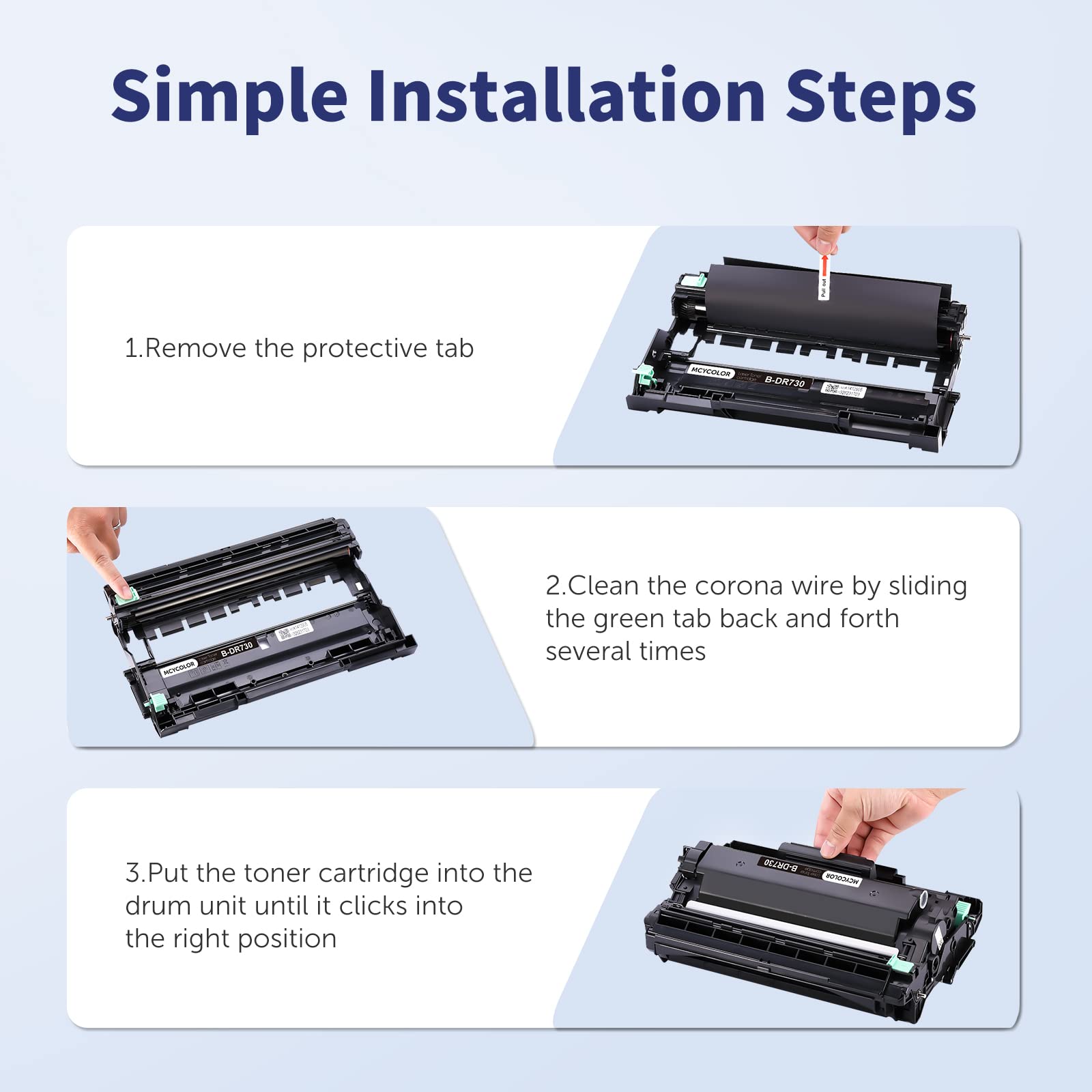 MCYCOLOR DR730 Drum Unit Compatible Replacement for Brother DR-730 DR 730 to Use with MFC-L2710DW MFC-L2750DW HL-L2395DW HL-L2370DW HL-L2350DW HL-L2390DW DCP-L2550DW Printer (2 Pack, NOT Toner)