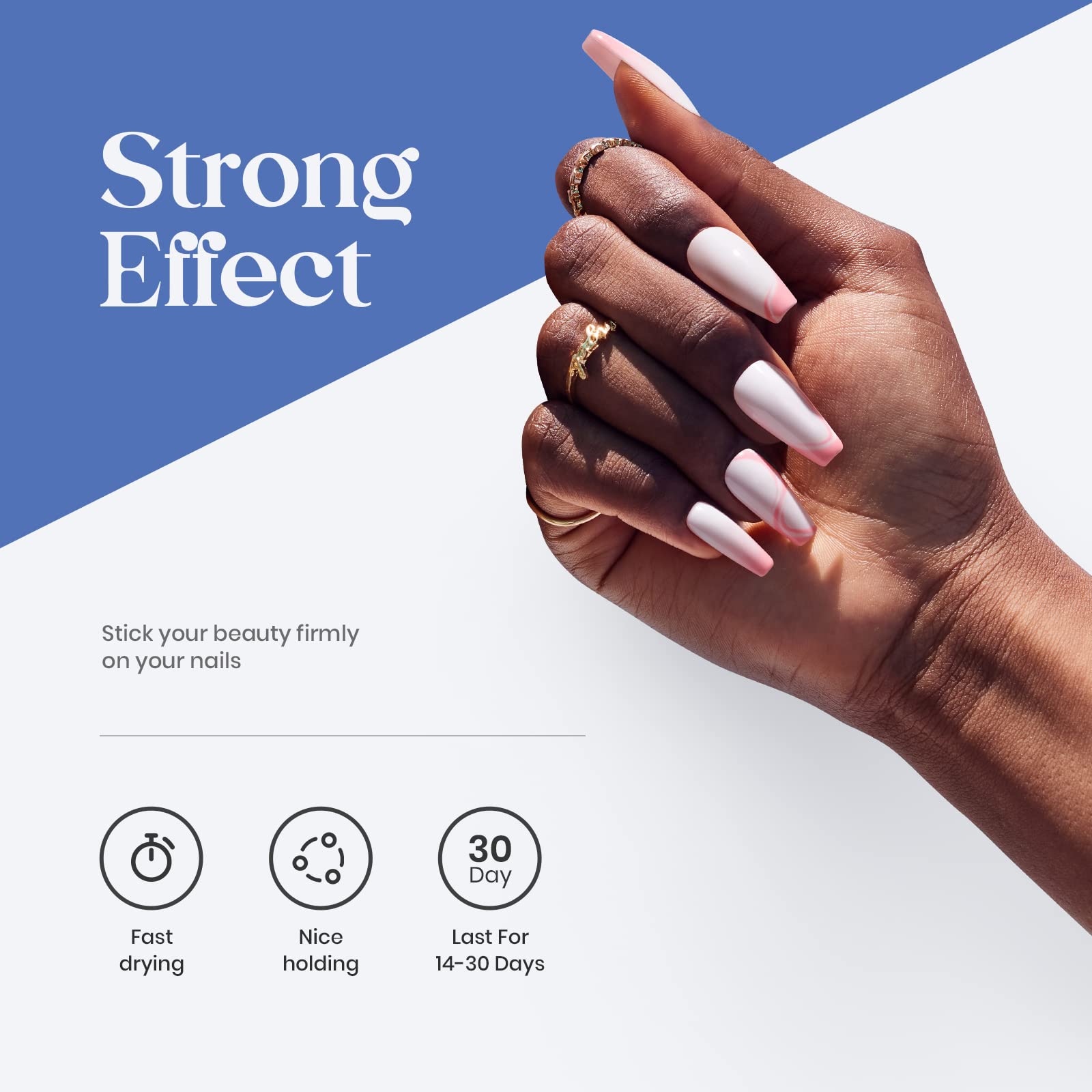 Beetles Nail Glue for Acrylic Nails, Nail Tips ＆ Press On Nails (10Ml) 3 Pcs Super Strong Brush in Nail Glue for Press On Nails Quick Dry Nail Adhesive Bond Nail Tips Glue Fake Nails Gift for Women
