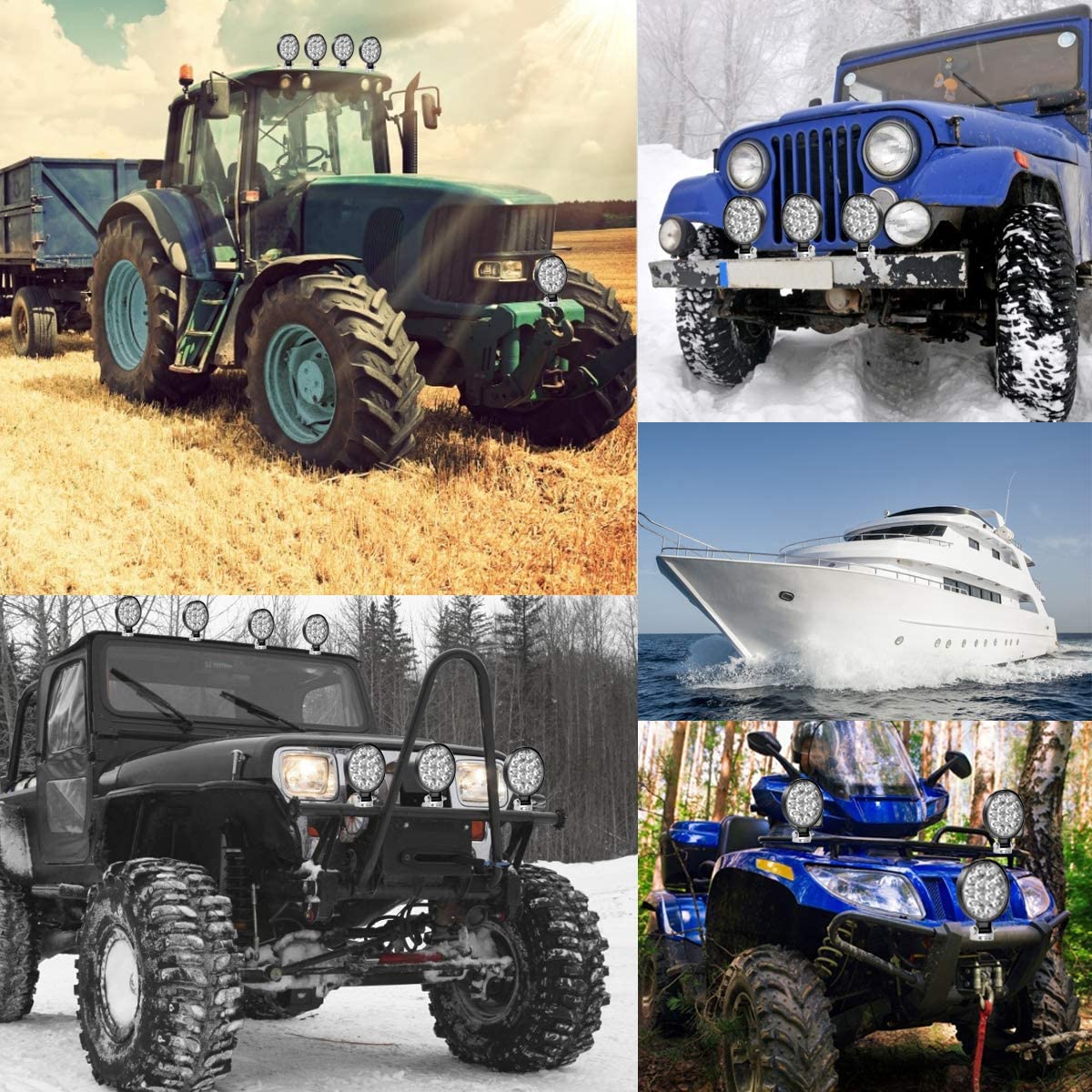 20PCS 42W LED Work Lights for Truck, Led Light Pods, 4.5Inch Spot Flood Round Lights Off-Road Led Light Fit for Trucks Off-Road Vehicle ATV SUV UTV 4WD Boat Tractor