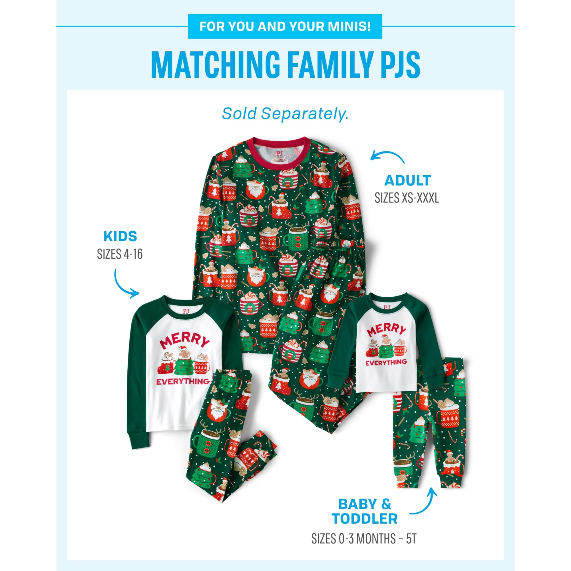 The Children's Place Baby Family Matching, Christmas and Holiday Pajama Sets, Cotton, Coco Mugs, XLarge (Adult)