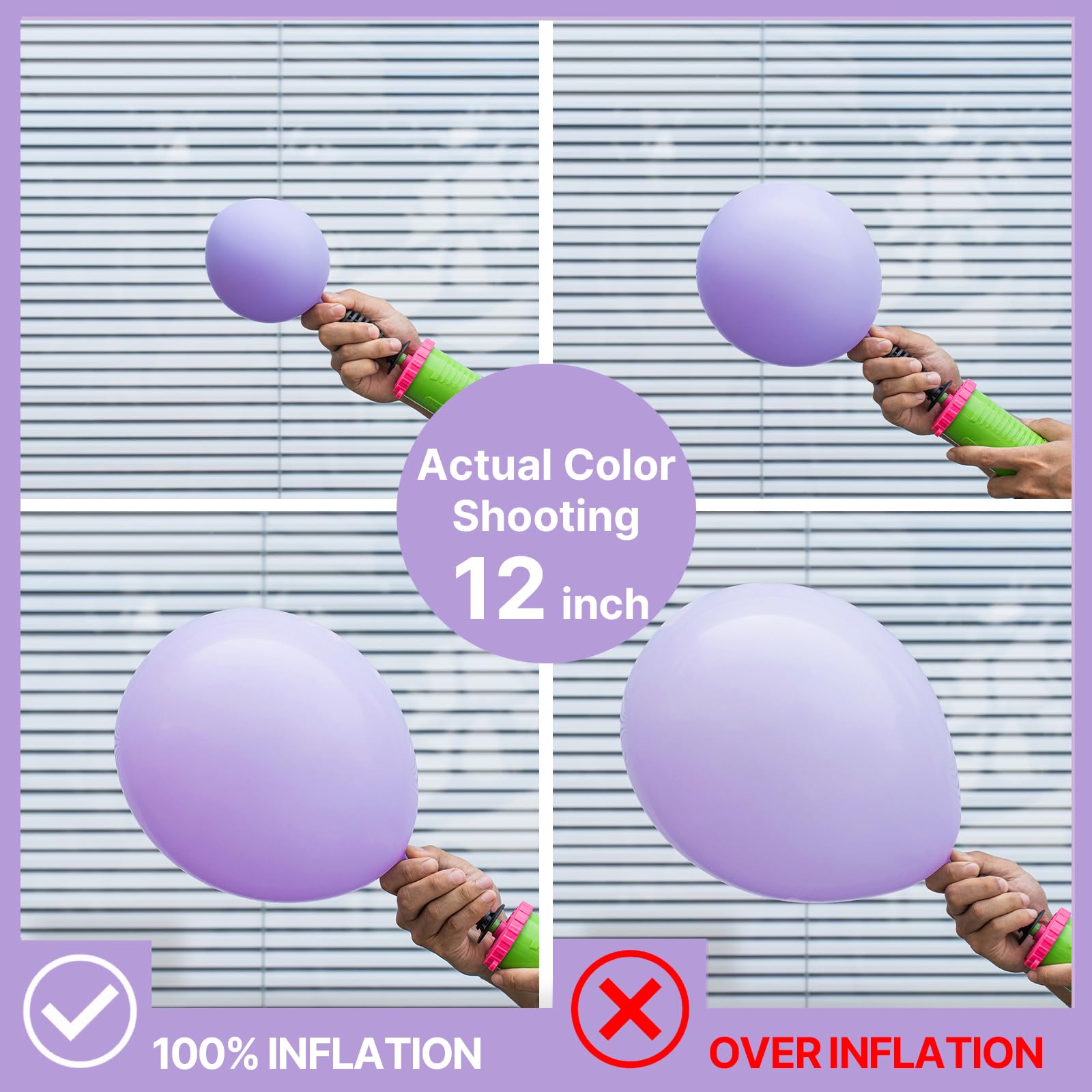 PartyWoo Pastel Purple Balloons 120 pcs Different Sizes Pack of 18 12 10 5 Inch Light Pastel Purple Lavender Lilac Balloon Arch Kit Garland for Baby Shower Birthday Party Decorations Purple-Q10