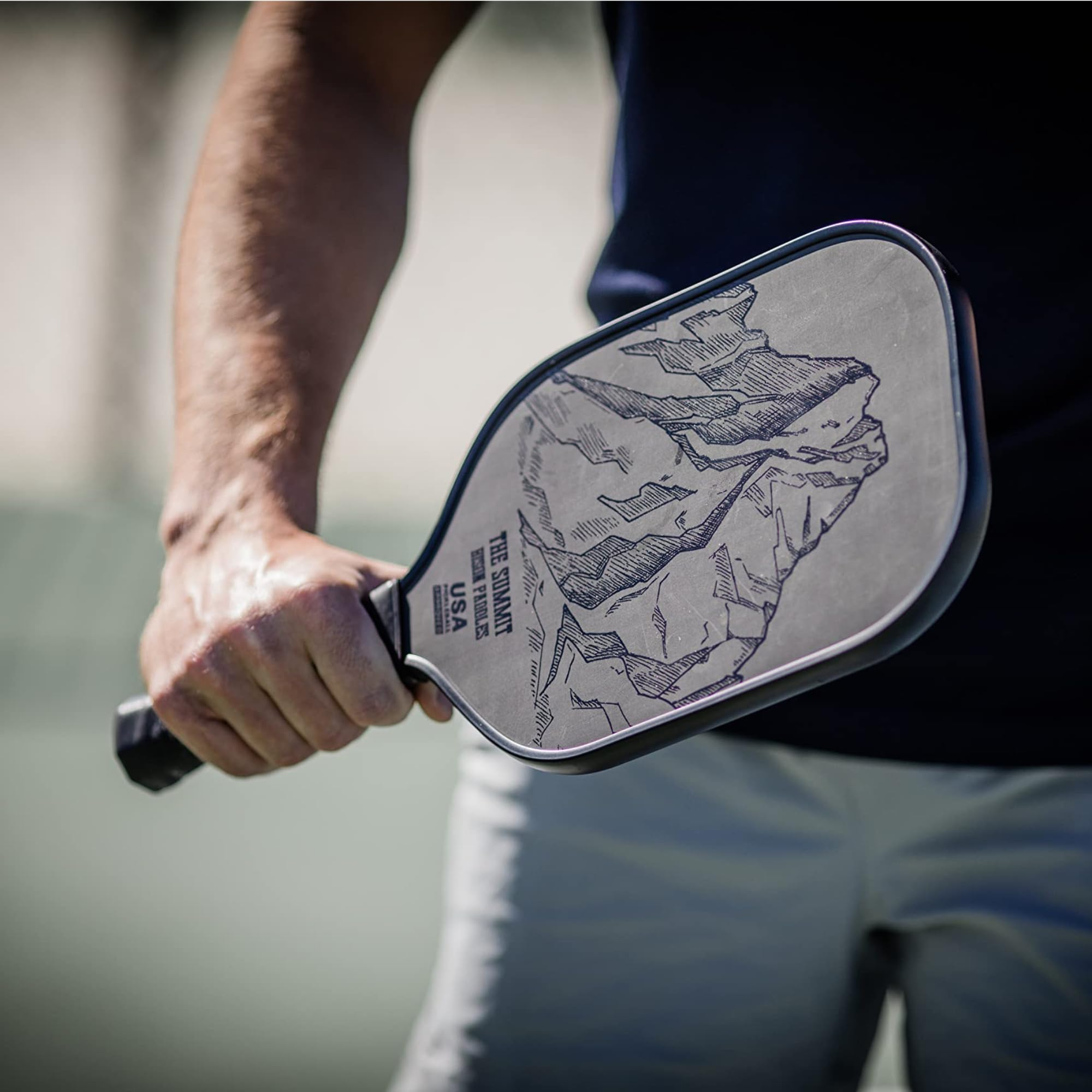 Bison Paddles: Carbon Fiber Pickleball Paddle - Raw Toray T700 Surface Provides Maximum Ball Spin | Elongated or Widened Pickleball Racket Shapes Available - Neoprene Cover Included