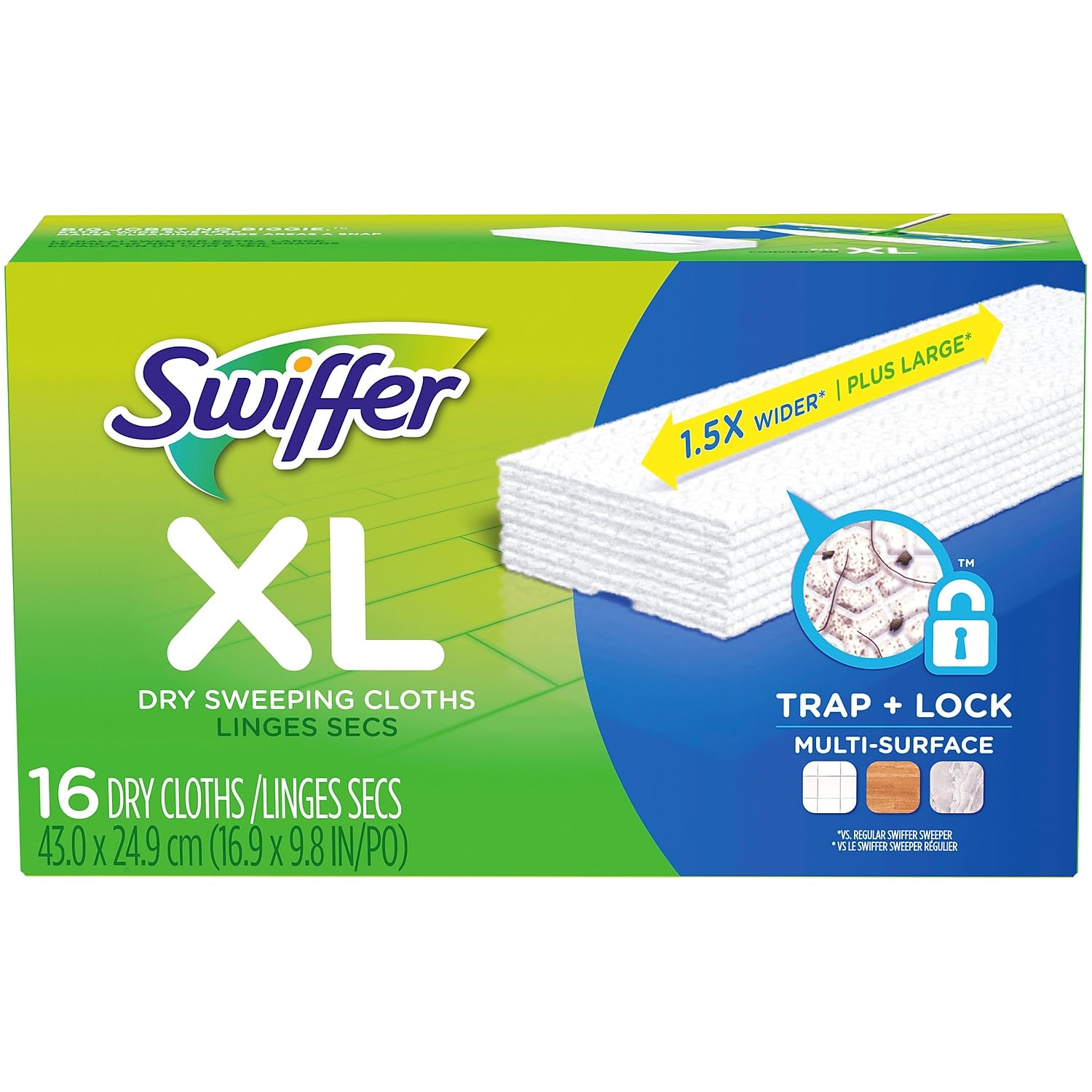SWIFFER SWEEPER X-LARGE Disposable Sweeping Cloths, 16-Count Boxes (PACK OF 6)