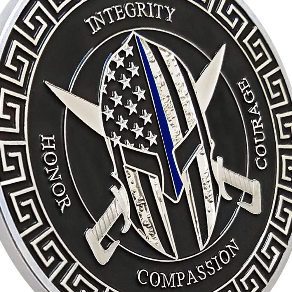 Thin Blue Line Law Enforcement Coins Police Challenge Coin