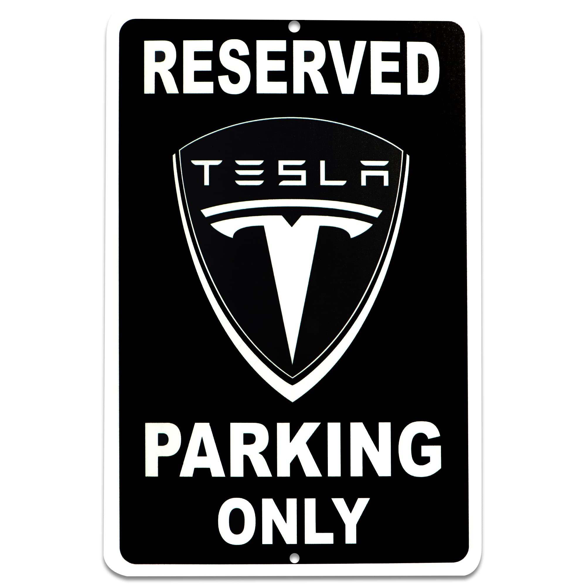 Tesla Parking Only Sign - 8x12 Aluminum Tesla Poster - Gifts for Tesla Owners - Tesla Garage Sign - Tesla Gifts for Men - Tesla Sign Parking