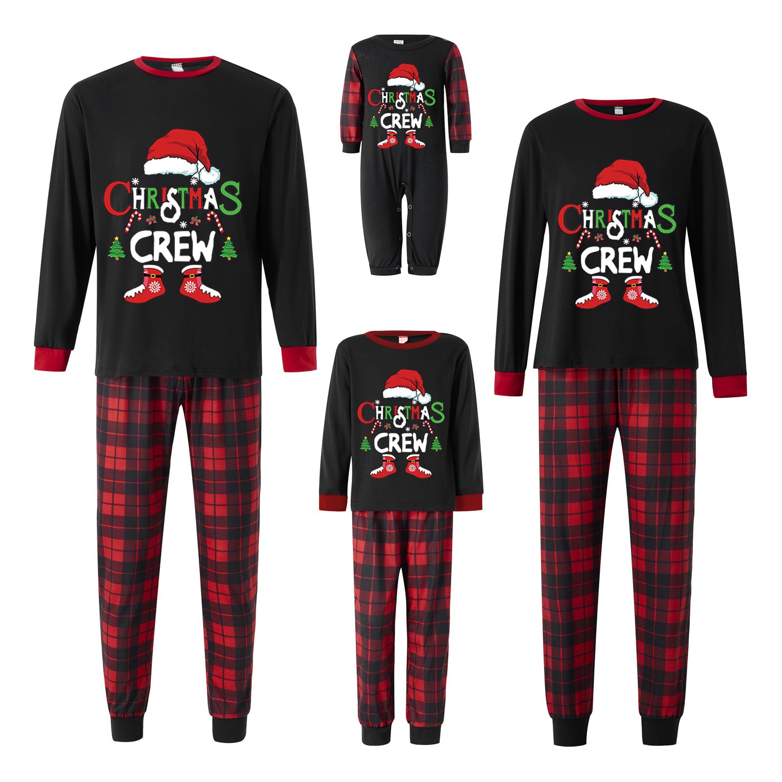 OAKFashion Christmas Family Pajamas Sets, Christmas Family Matching Pajamas Sleepwear Pjs Xmas Jammies Holiday(&b-11, Kids, 10 Years)