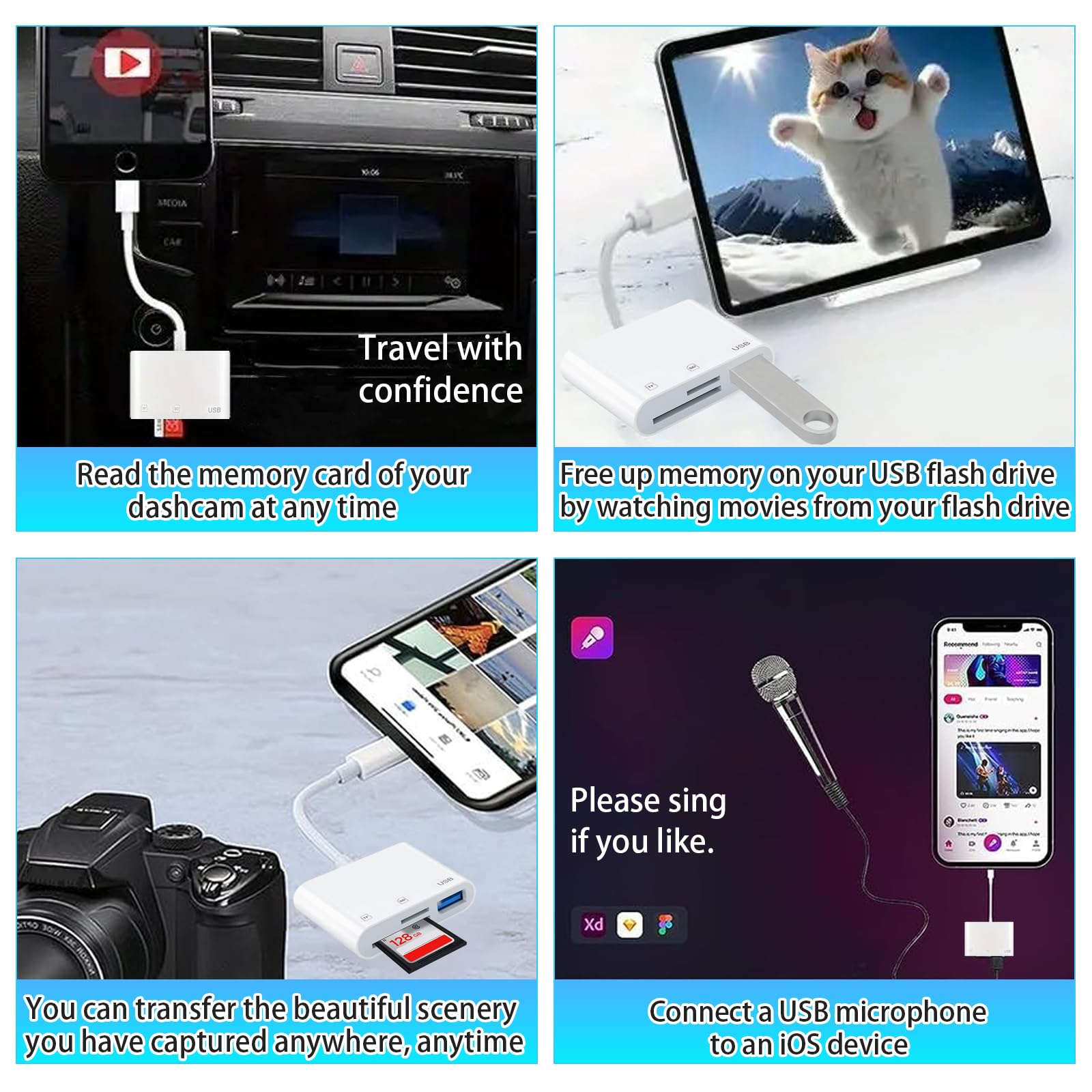 SD Card Reader，Plug & Play for Phone and WindowsHigh-Speed USB C to SD Card Type C Memory Card Adapter for iMac, iPad Pro Air Mini, MacBook Pro Air,MicroSD/SD Micro Sd Card Reader No App Required