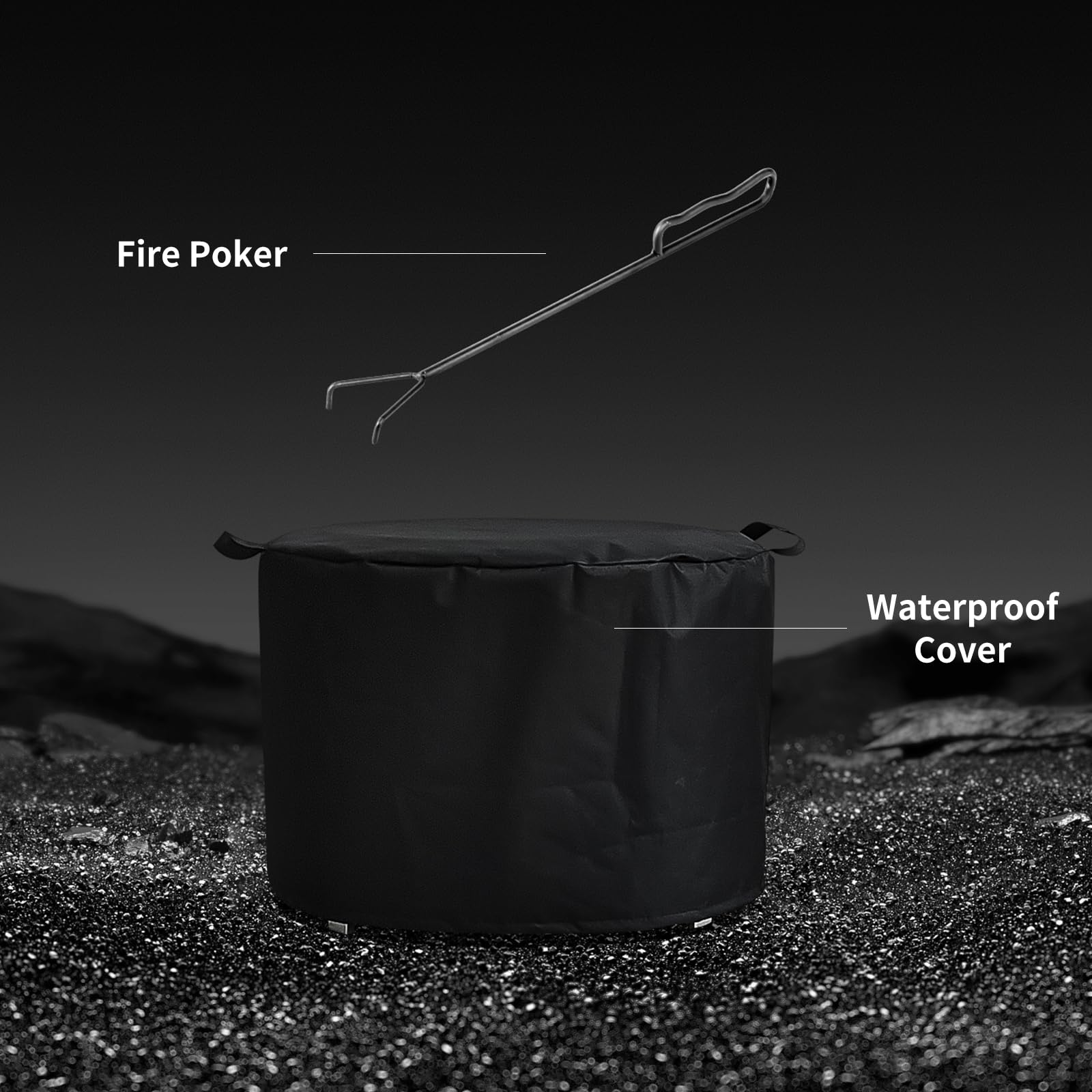 Grovellis 27 inch Smokeless Fire Pit with Waterproof Cover, Stainless Steel Outdoor Smokeless Firepit, Wood Burning Fire Pits for Camping, Bonfire,Low Smoke Firepit for Outside