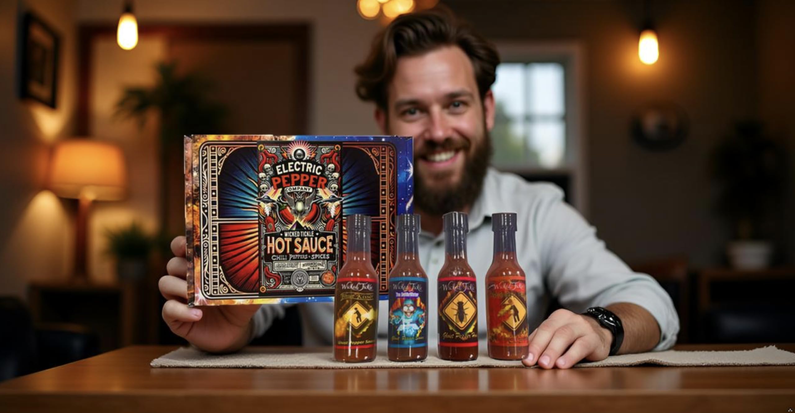 Wicked Tickle Hot Sauce Gift Set – Carolina Reaper, Scorpion, Ghost & Habanero, 4 Pack, 5 oz Bottles