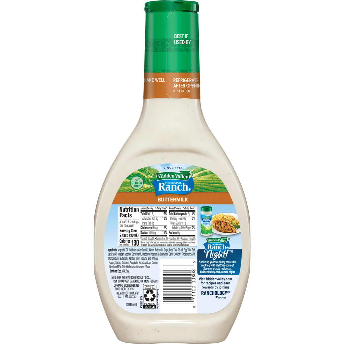 Hidden Valley Buttermilk Ranch Topping and Dressing, 16 Fluid Ounce Bottle (Package May Vary)