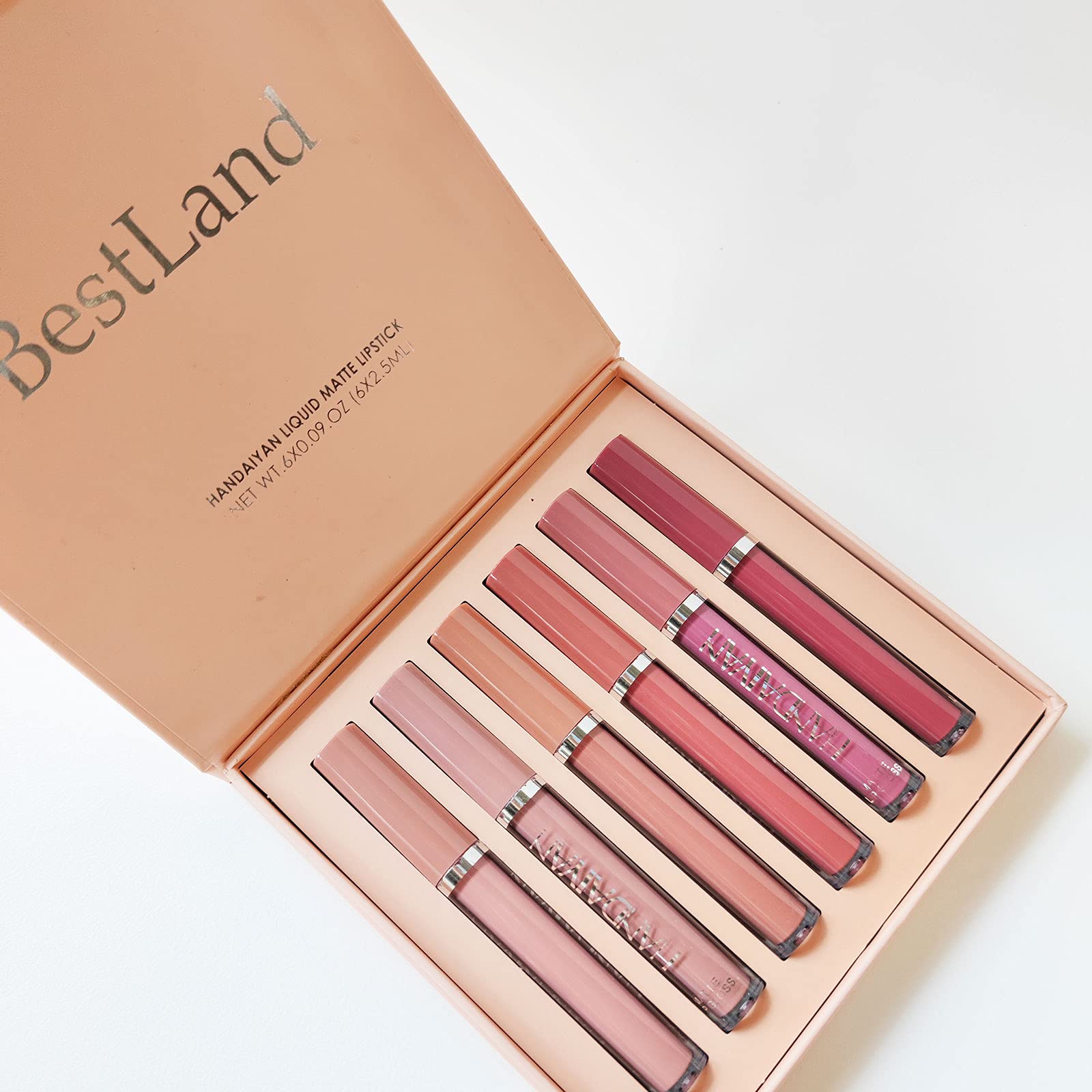 BestLand 6Pcs Matte Liquid Lipstick Makeup Set, Matte liquid Long-Lasting Wear Non-Stick Cup Not Fade Waterproof Lip Gloss (Set A)