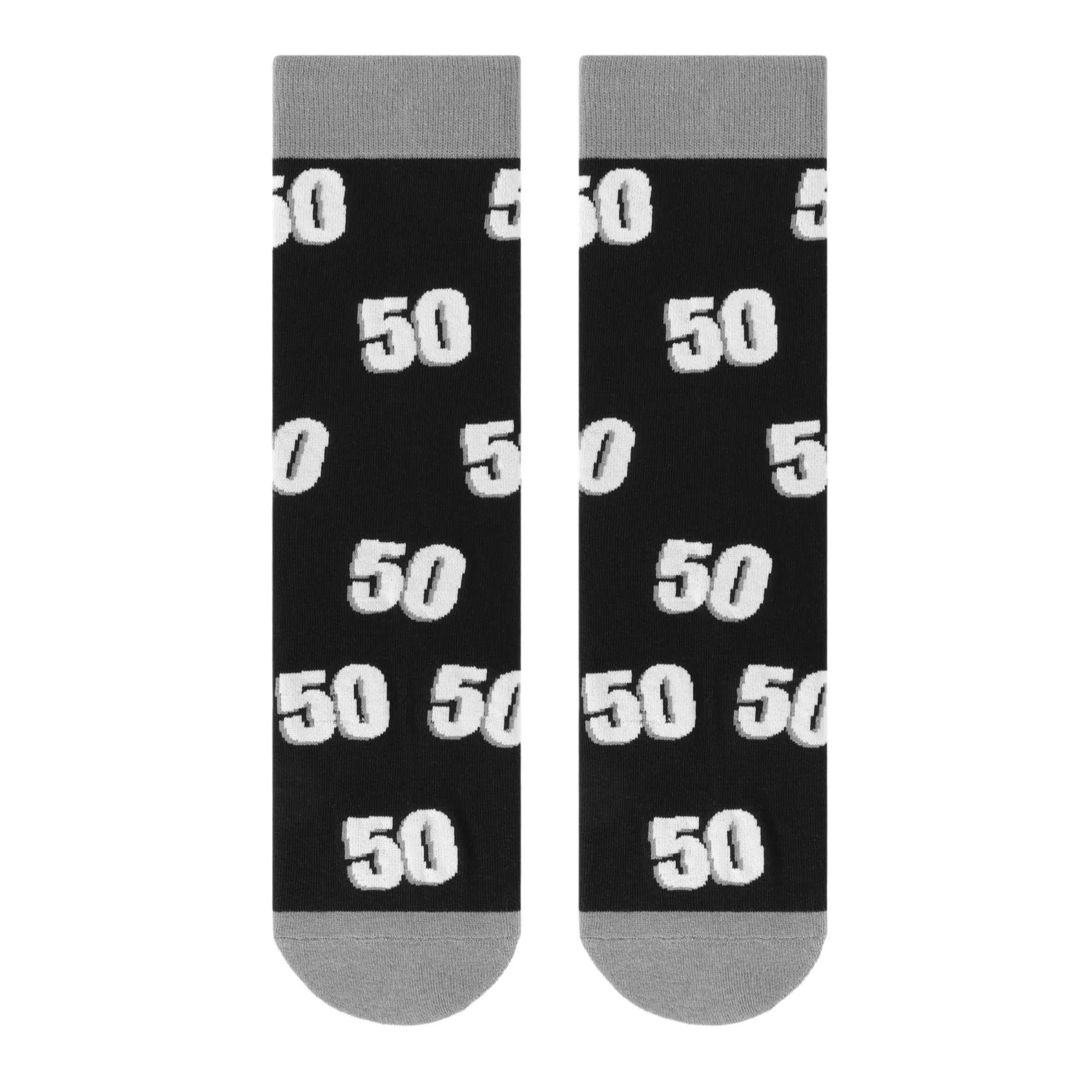 Bibalabili Men Fun Crews Socks for 40th 50th 60th Birthday Gifts, Men Funny Black Crew Cotton Socks (Gifts for 50th Birthday)