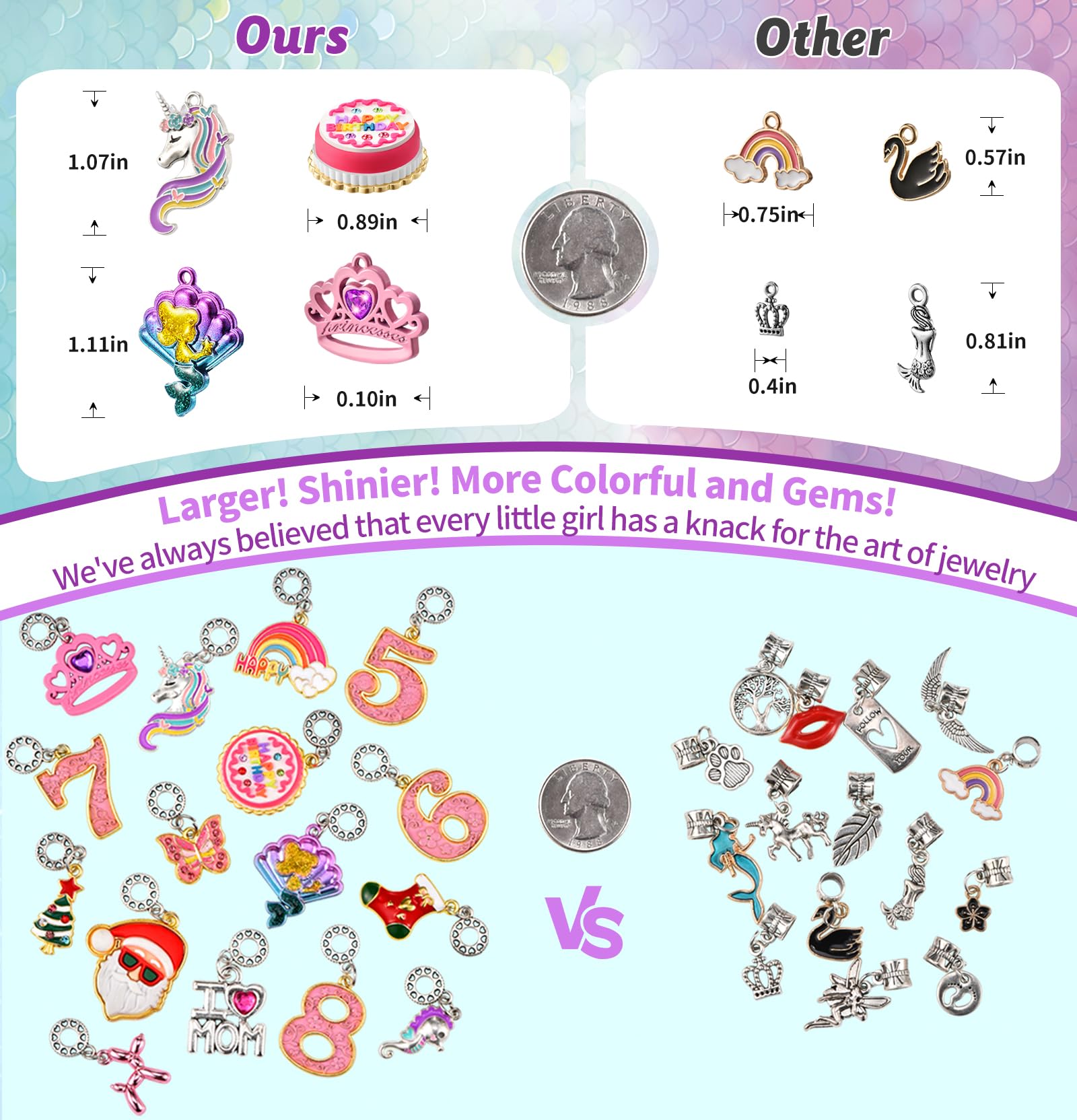 Charm Bracelet Making Kit & Unicorn/Mermaid Girl Toy- ideal Crafts for Ages 8-12 Girls who Inspire Imagination and Create Magic with Art Set and Jewelry Making Kit