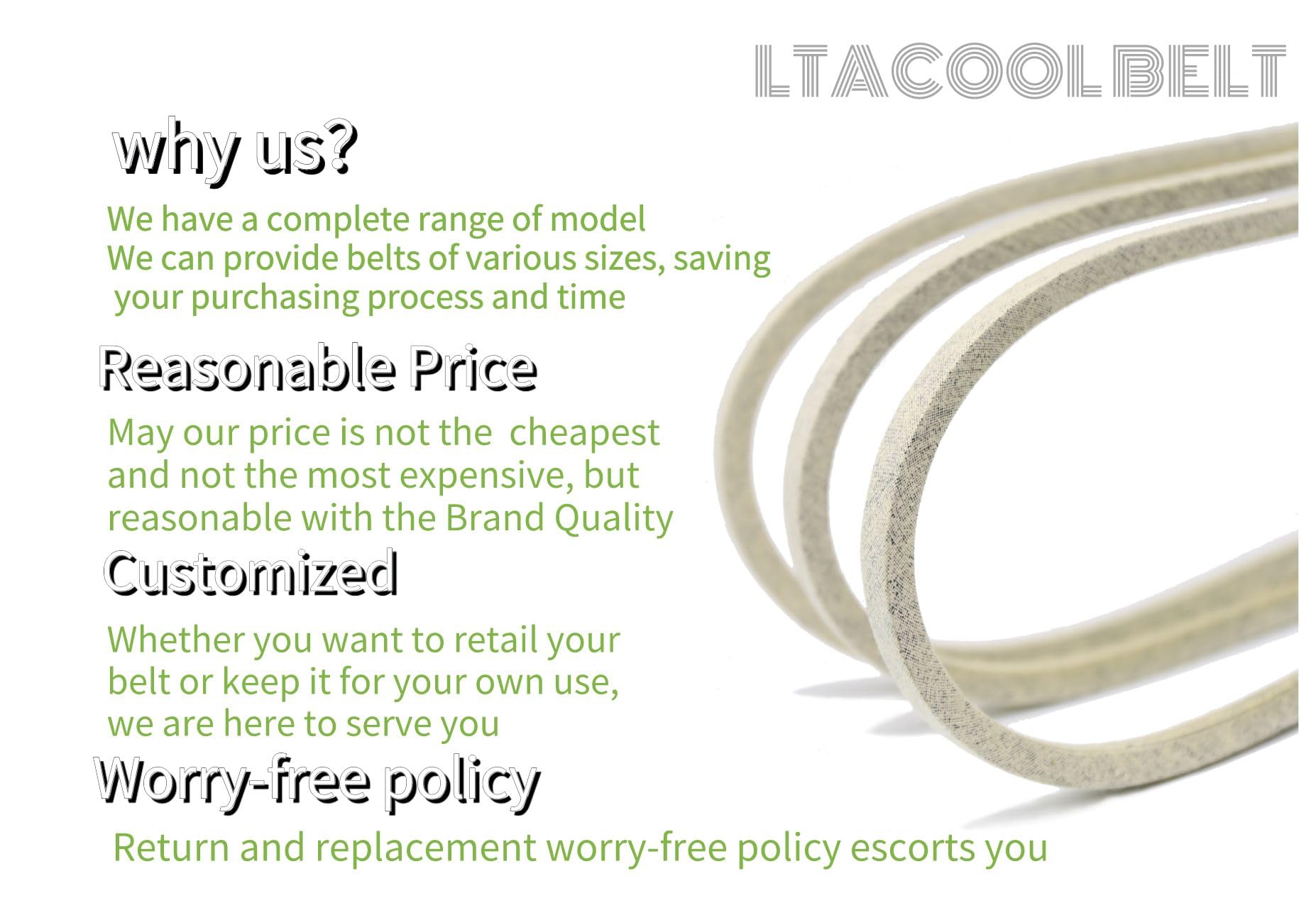 LTACOOL Lawn Mower Deck Belt Compatible with MTD Troy-Bilt Cub Cadt Craftsman 954-04329 954-04329A 754-04329 754-04329A CMXGZAM501084 490-501-C067, ZT1 ZT2