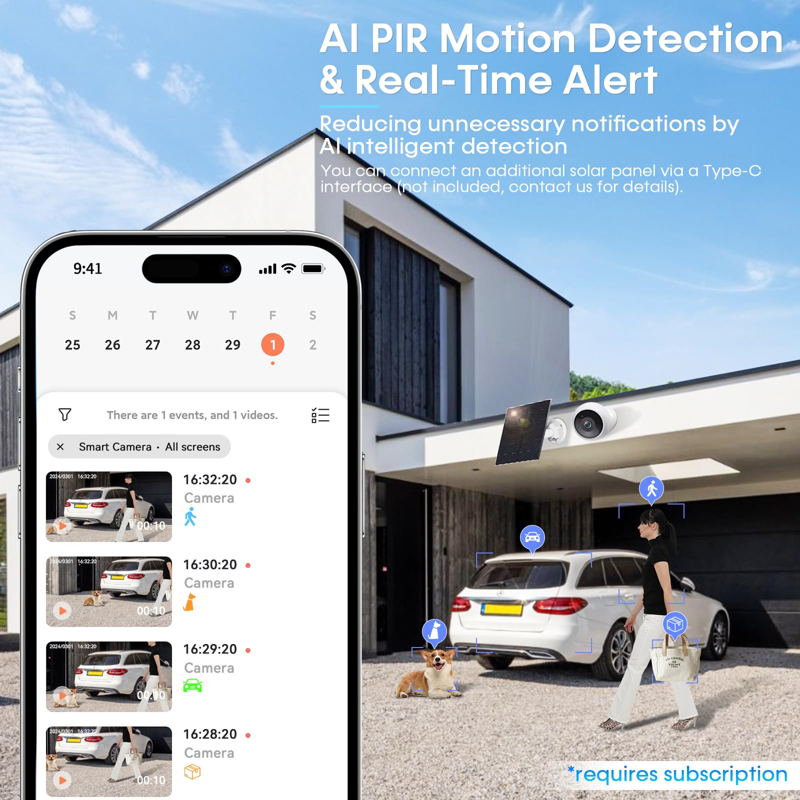 AMTIFO Security Cameras Wireless Outdoor Magnetic: Install-Free Smart Indoor 2K WiFi - Long Battery Life Powered Outdoor Camera Wireless with AI Motion Detection