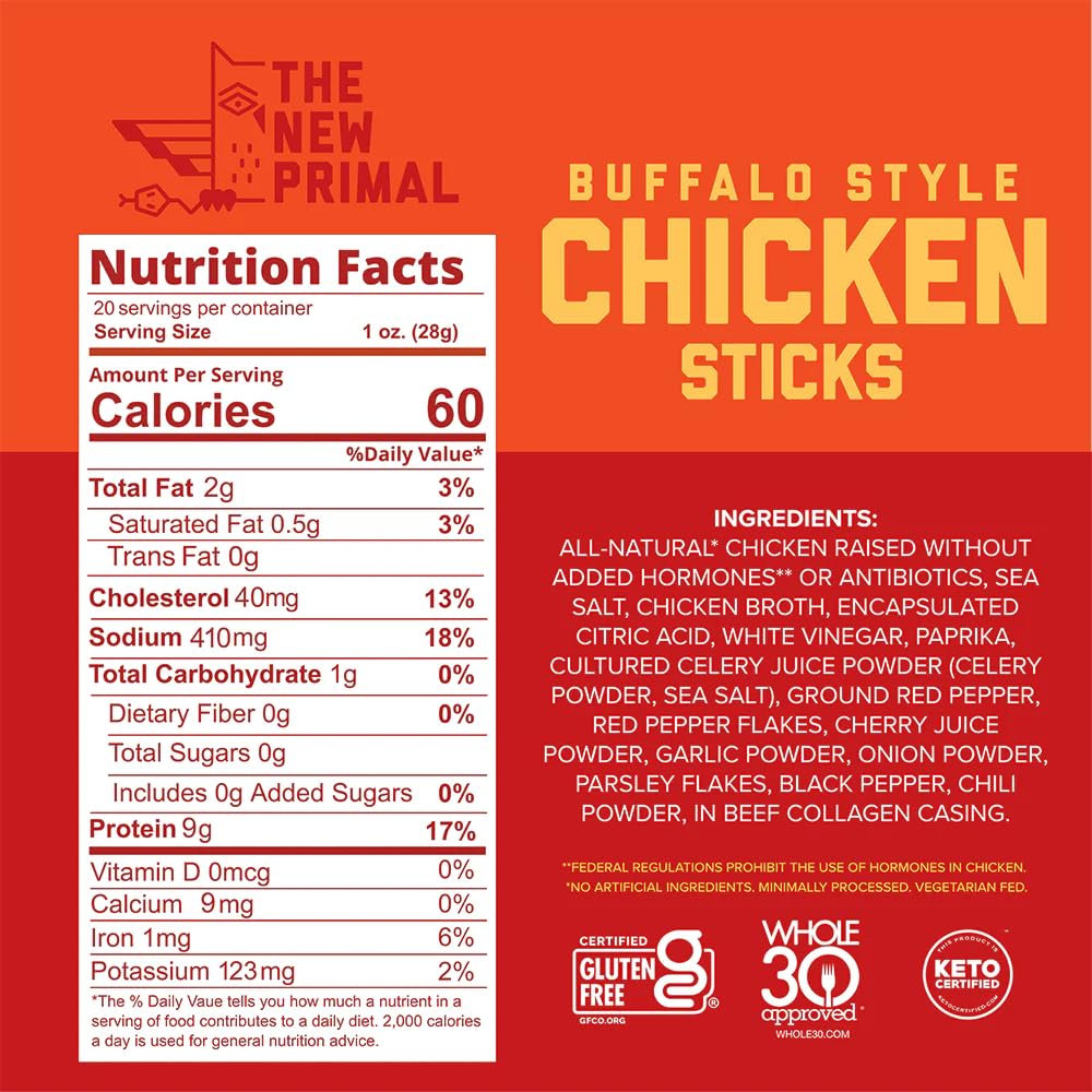 The New Primal, Meat Stick Sampler, Whole30 Approved, Paleo, Keto, Certified Gluten Free, Low Carb, High Protein Snack, Pantry Snacks, Sugar Free, Grass-fed Beef, 1 Oz Sticks (10 Sticks Total)