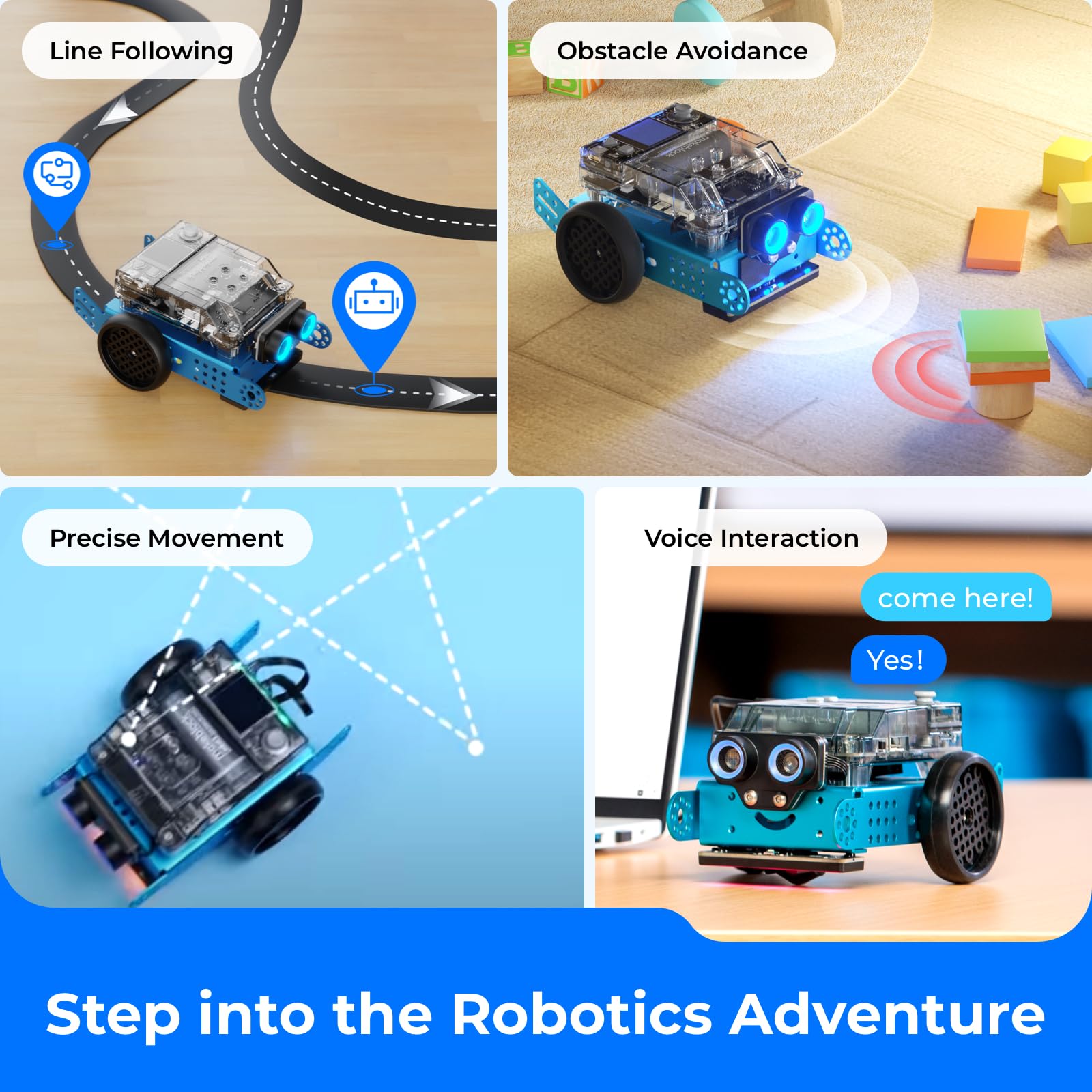 Makeblock mBot2 Coding Robot for Kids, AI Learning Robot Support Scratch & Python Programming, Robotics Kit for Kids Ages 8-12 and up, Building STEM Robot Toys Gifts for Boys Girls