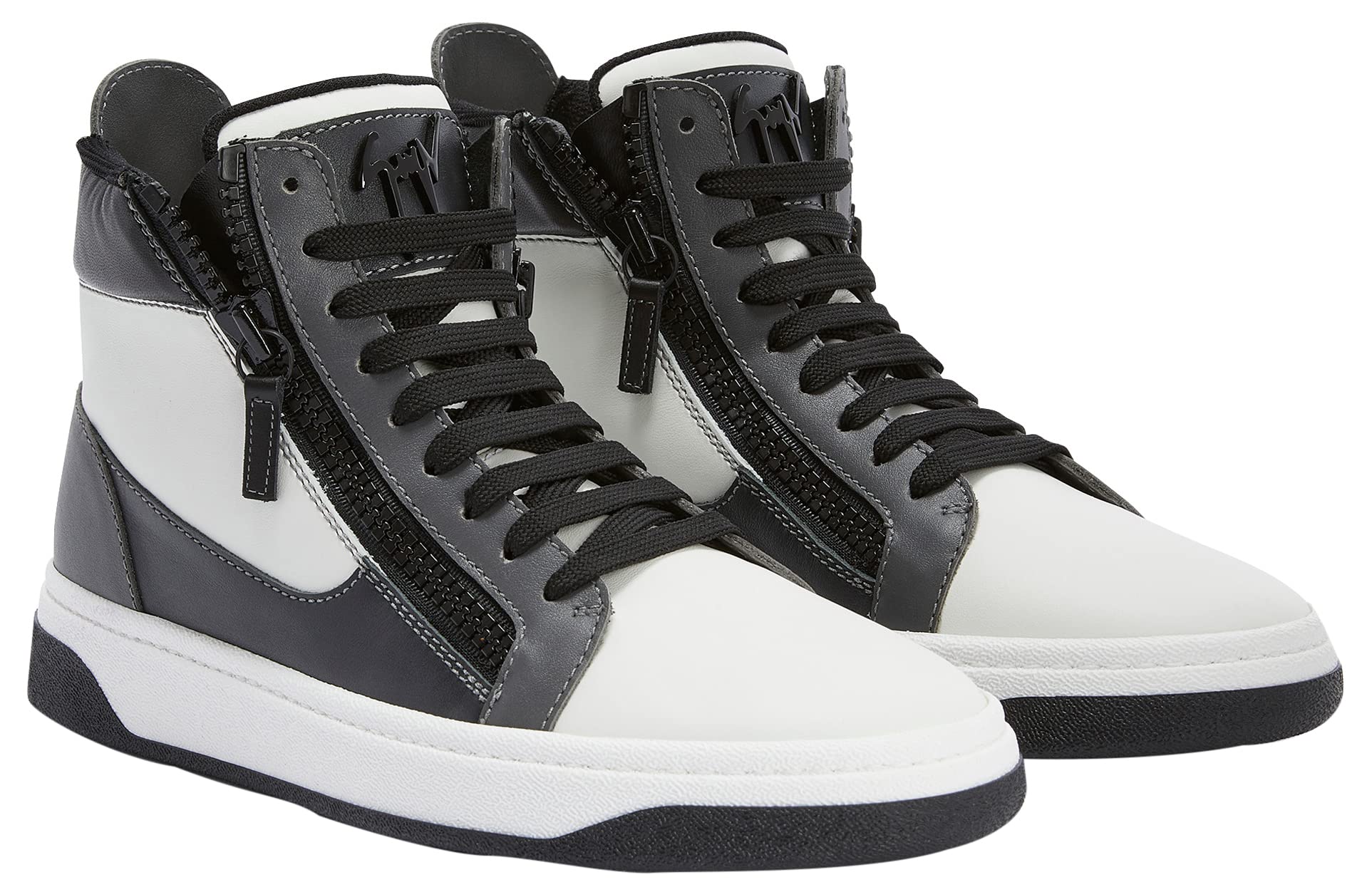 Giuseppe Zanotti, Gz94 Mid-Top Sneakers Leather, 9.5, Black_and_white