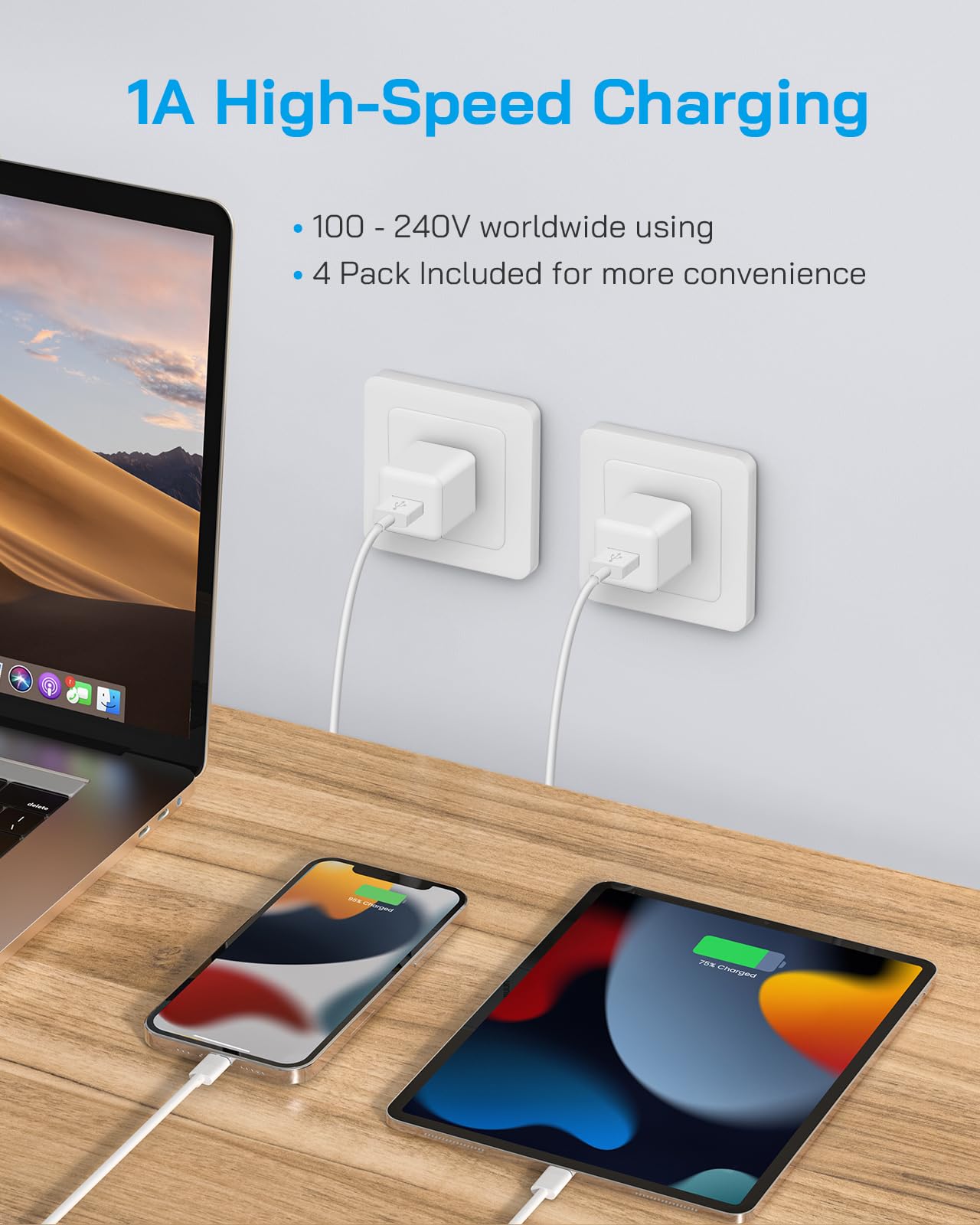 juusmart i Phone Lightning Charger，[MFi Certified] Phone Charger USB with Charging Cord 6 ft i Phone Charger Cable for i Phone 14 13 12 11 Pro/Pro Max/SE 2022/8/7/XS/XR/X/i Pad (4- Pack)