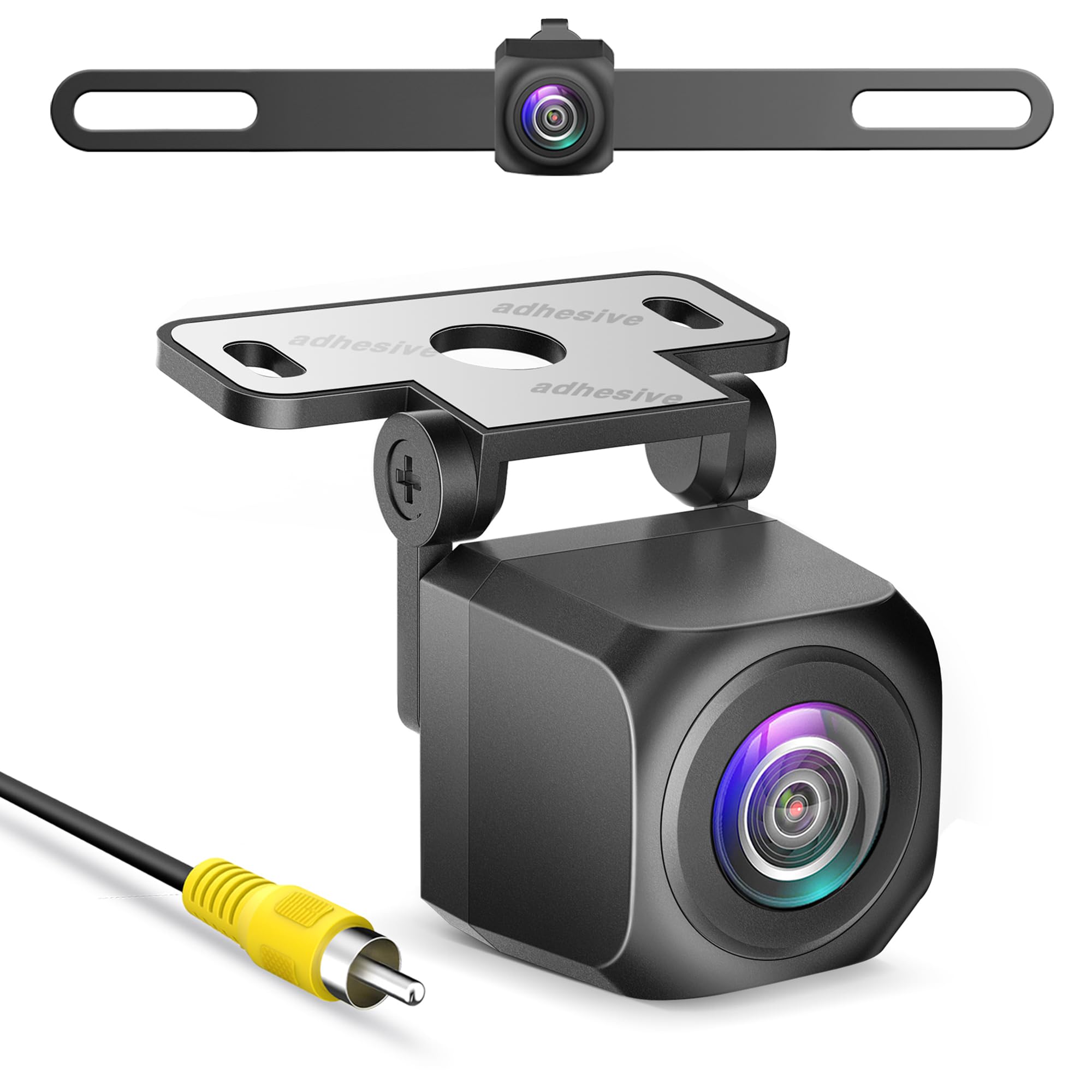 Pixelman 2024 AHD Backup Camera for Car,Stainless Bracket License Plate Backup Camera,IP69 Waterproof 145° Universal Rear Camera Rear View Camera Reverse Camera Back Up Camera for Cars,RV,SUV
