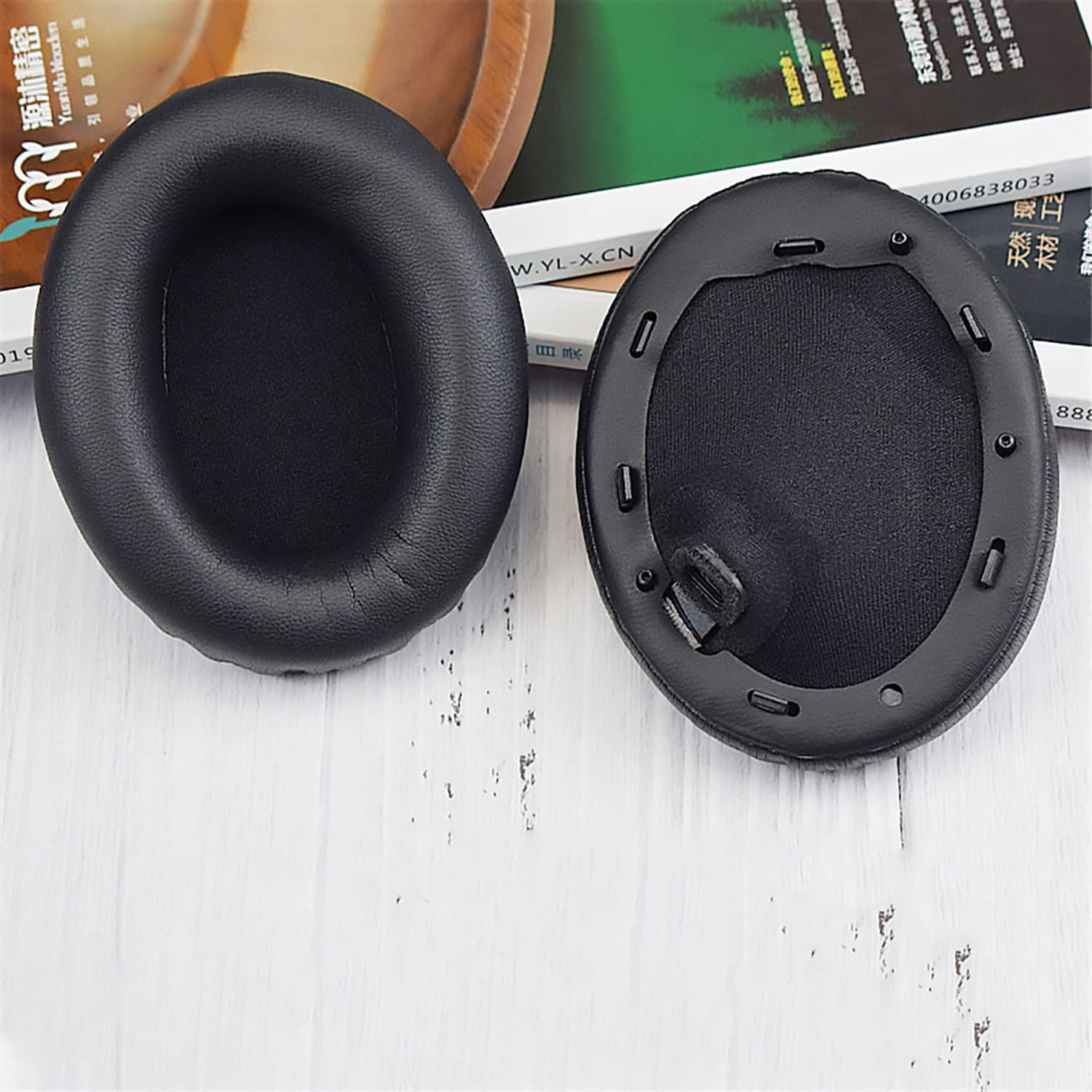 WH-1000XM4 Replacement Earpads Cushions, Protein Leather Ear Pads for Sony WH-1000XM4(WH1000XM4) Noise Canceling Headphones with High Density Memory Foam, Without Affecting Sensor (Black)