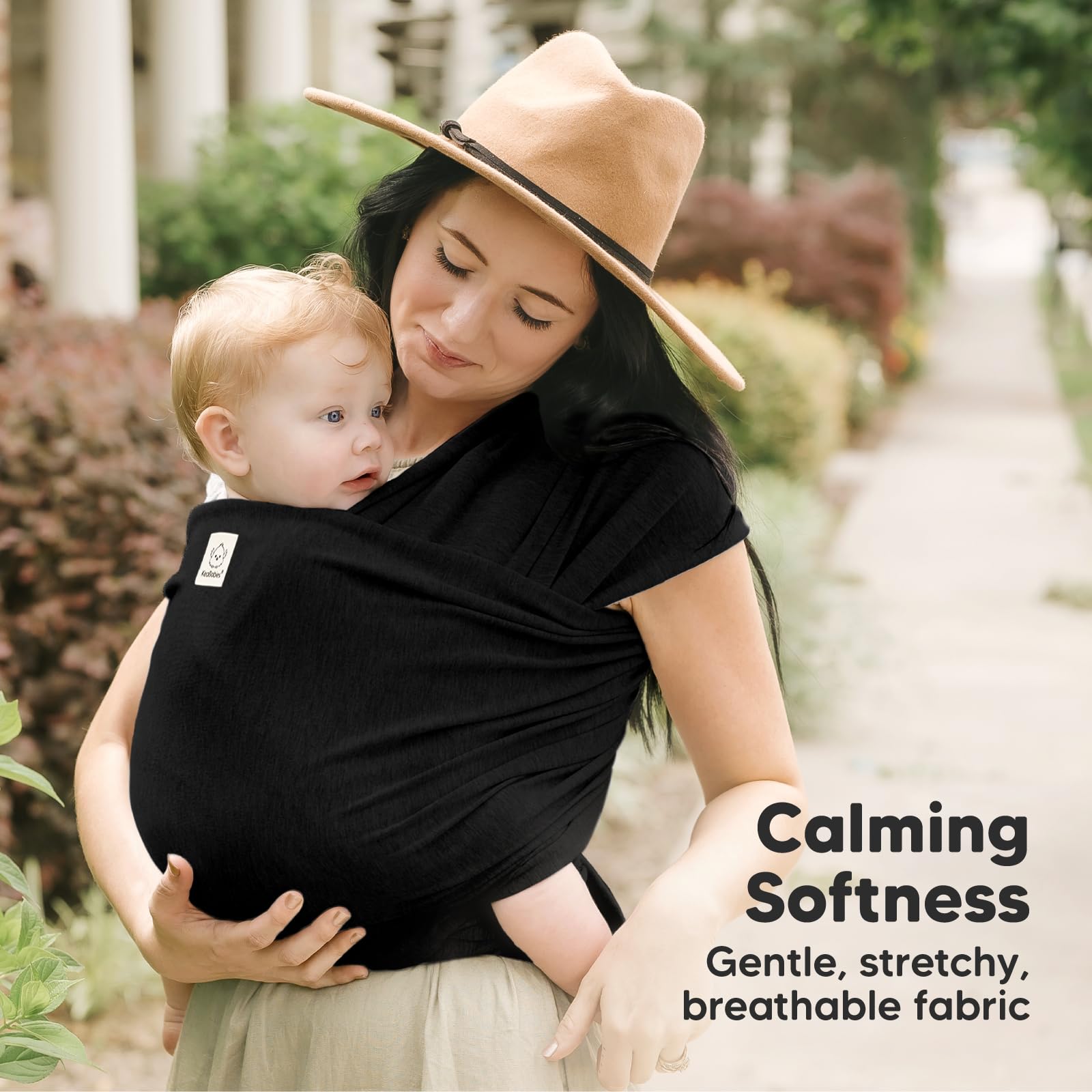 KeaBabies Baby Wrap Carrier - All in 1 Original Breathable Baby Sling, Lightweight,Hands Free Baby Carrier Sling, Baby Carrier Wrap, Baby Carriers for Newborn, Infant,Baby Wraps Carrier (Trendy Black)