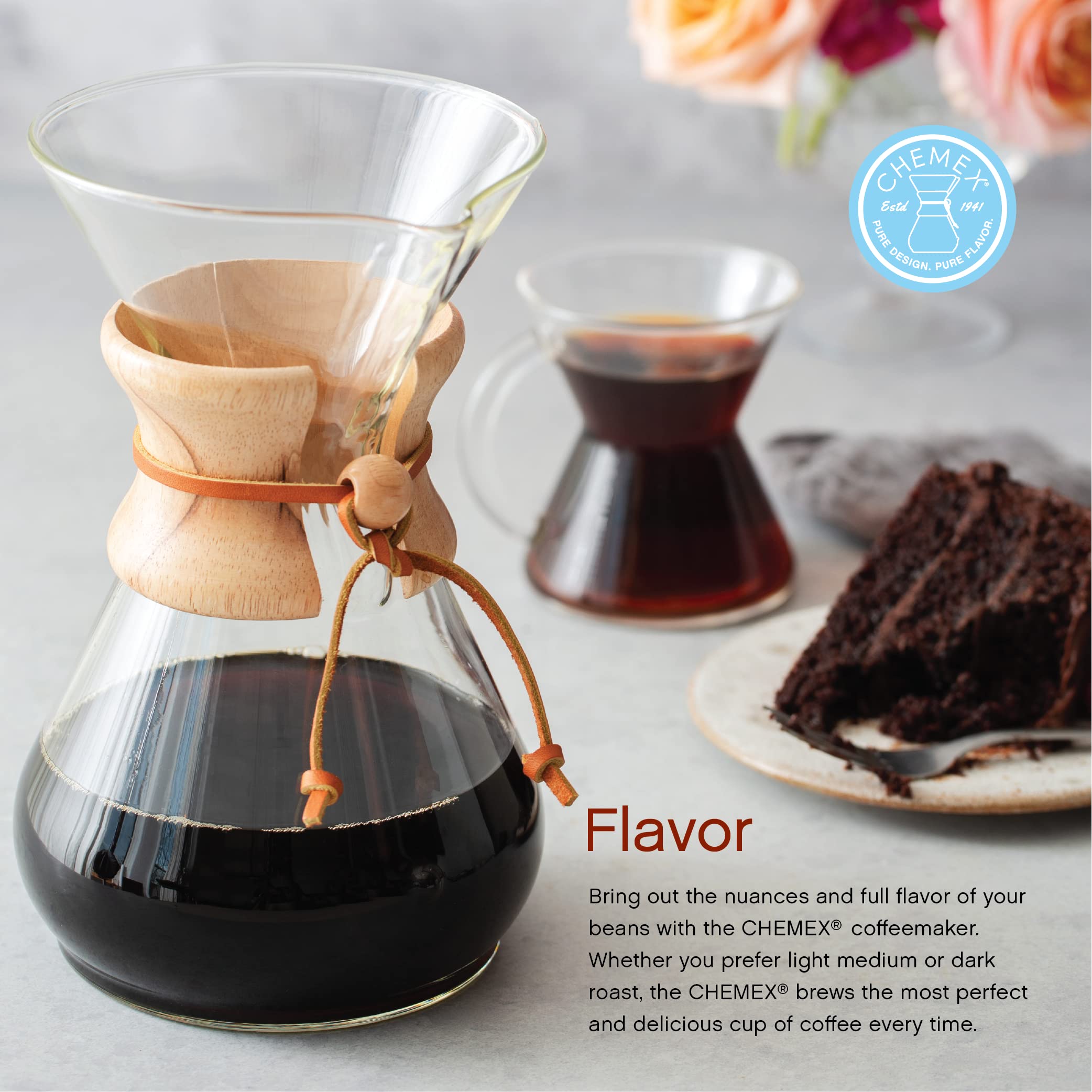 Chemex Pour-Over Glass Coffeemaker - Classic Series - 6-Cup - Exclusive Packaging