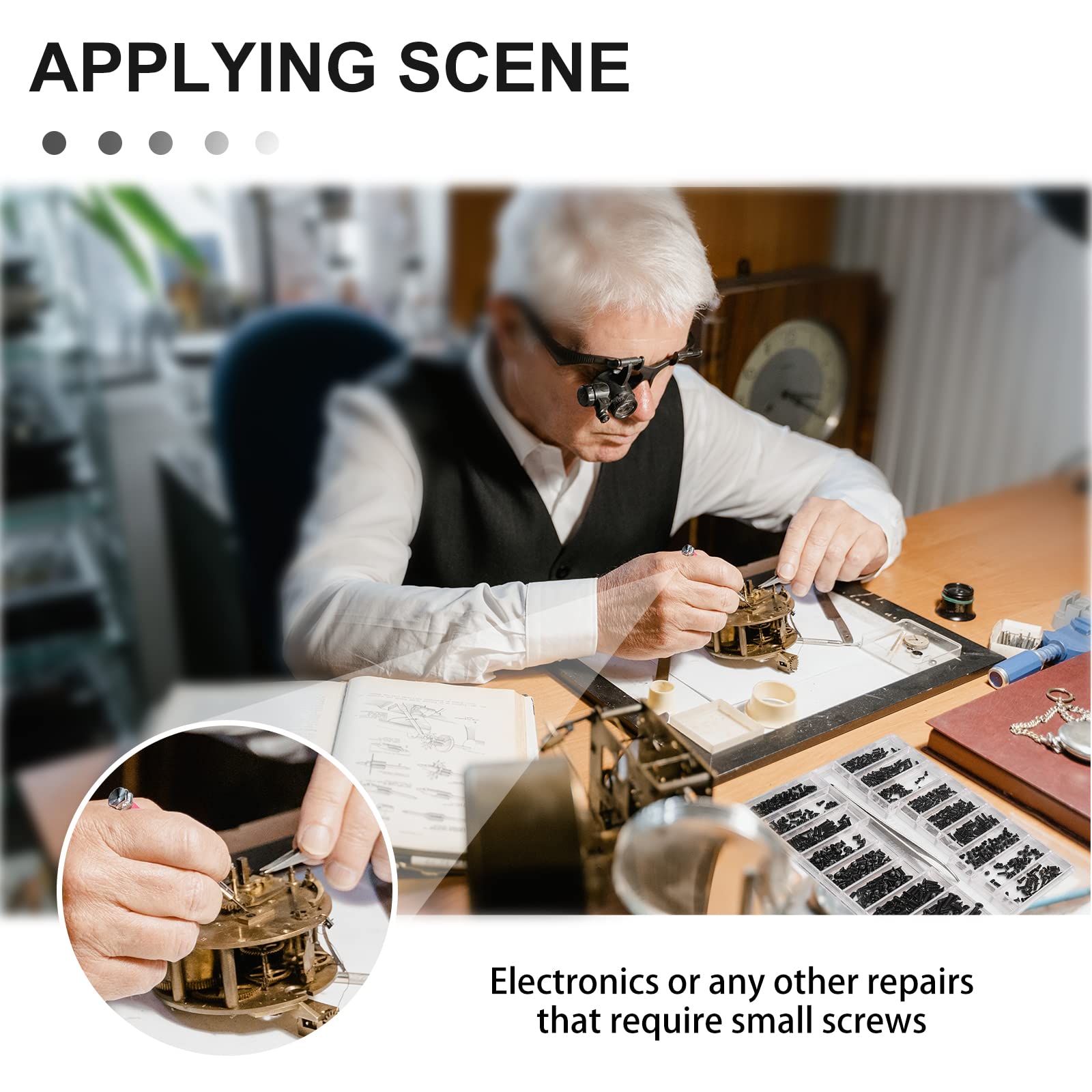 630 Pcs Tiny Micro Repair Screw Kit Eyeglass Sunglass Repair Kit with Screwdriver for Repair Spectacles, Watch, Jewelry