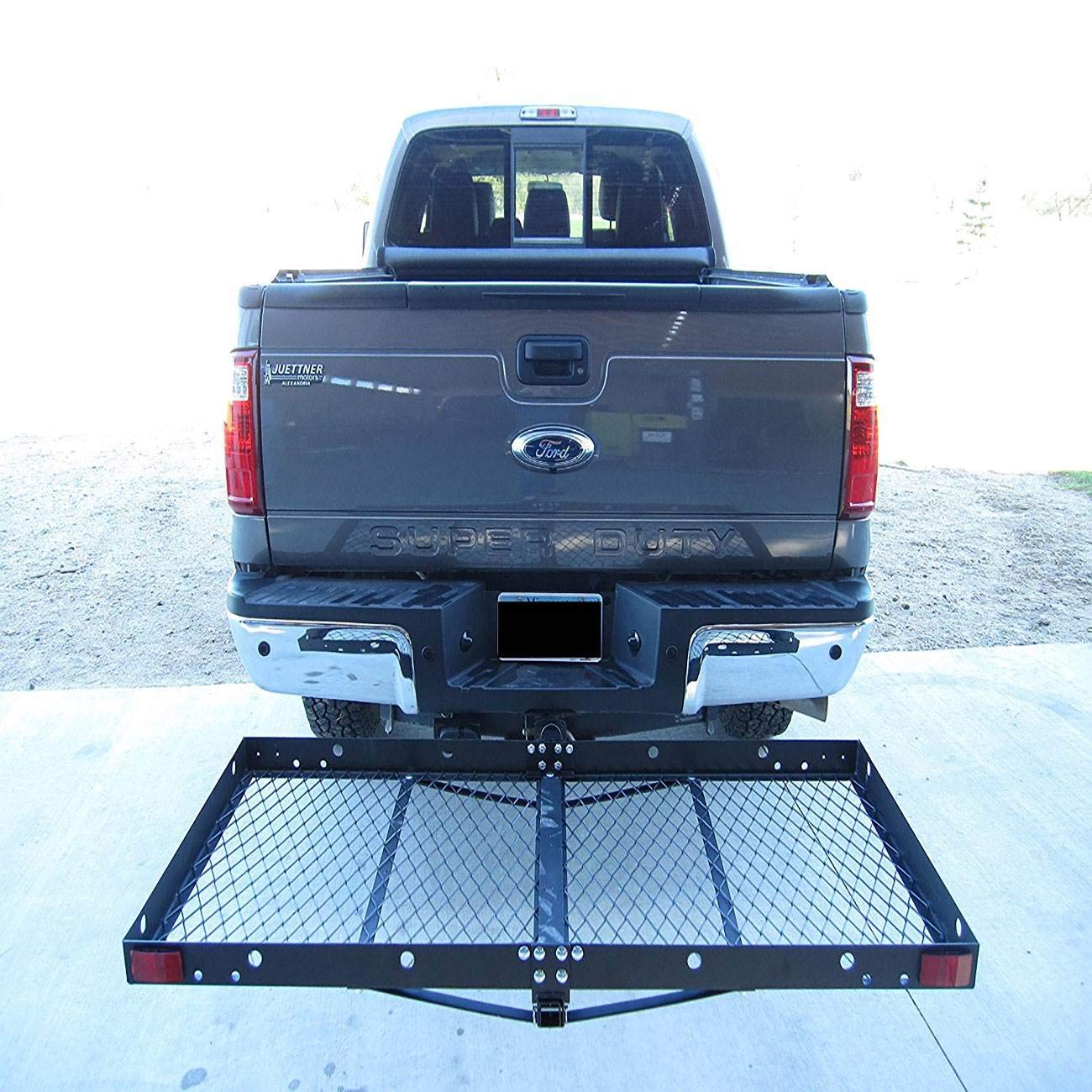 Tow Tuff Steel Cargo Carrier w/ 4-Bike Rack, Fits 2" Receiver, 500 lb Capacity, 27" x 62"