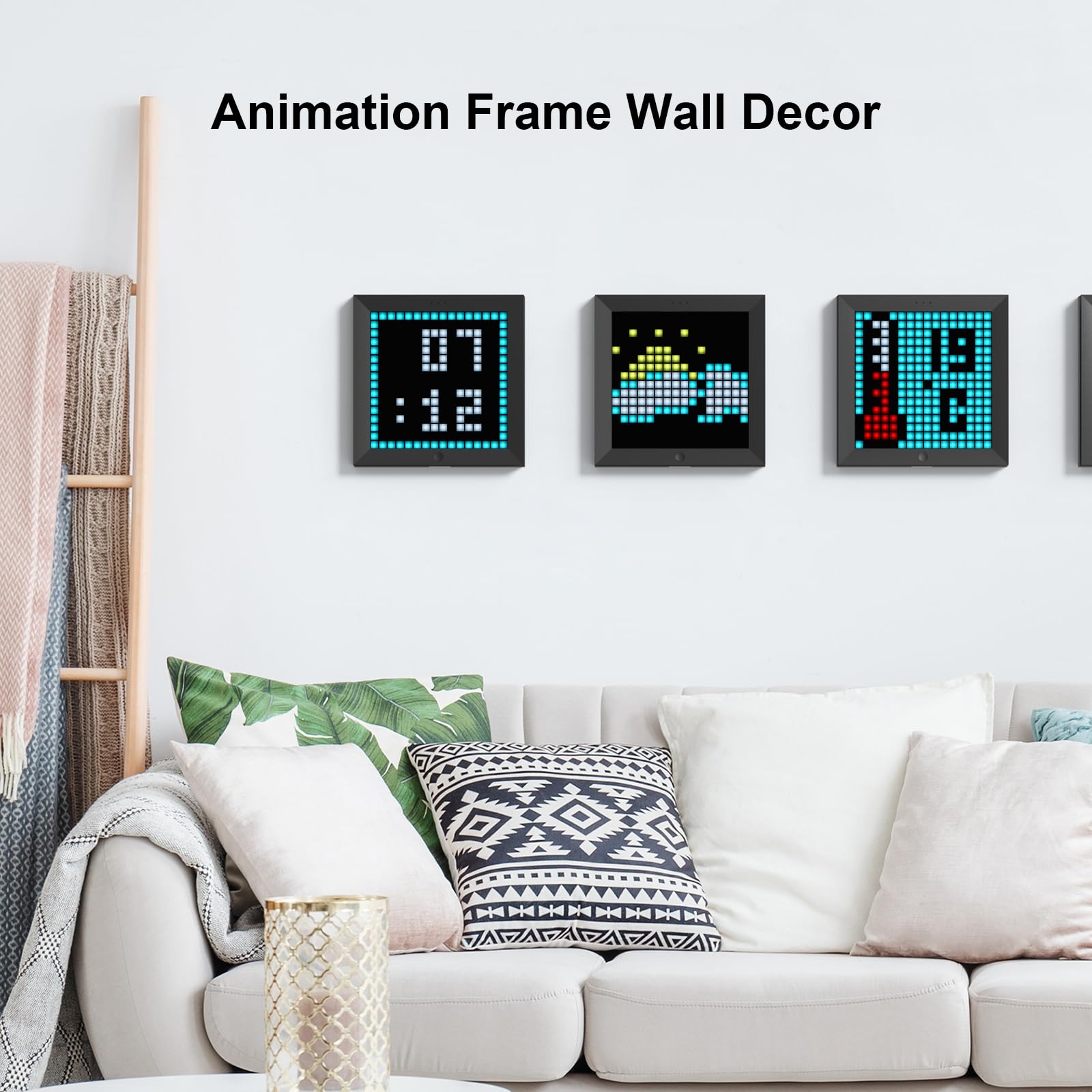 Divoom Pixoo - Pixel Art Digital Picture Frame with 16x16 LED Display APP Control - Cool Animation Frame Wall/Desk Mount for Gaming Room & Bedside Table -Black