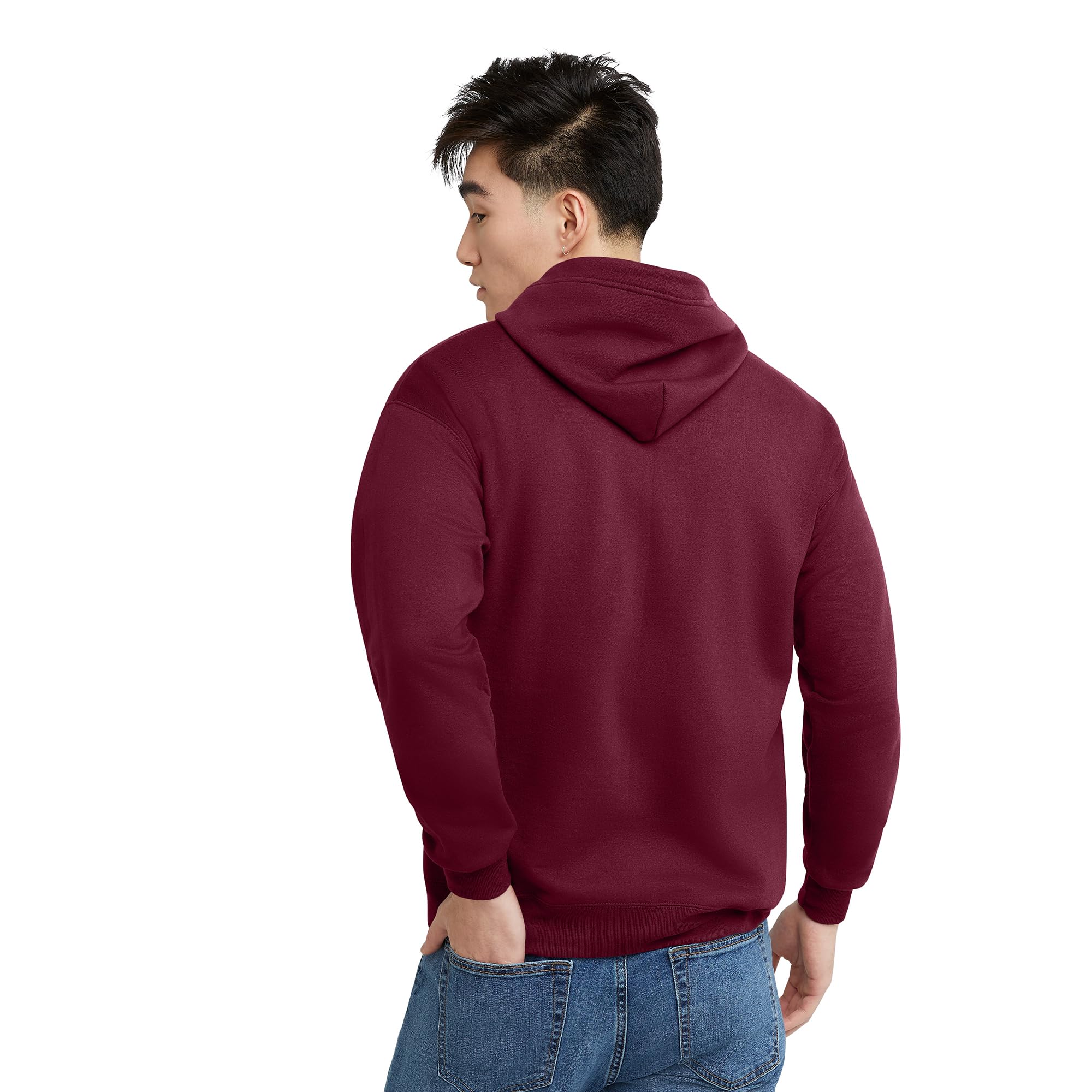 Hanes mens Full-zip Eco-smart Hoodie Hoody, Maroon, X-Large US